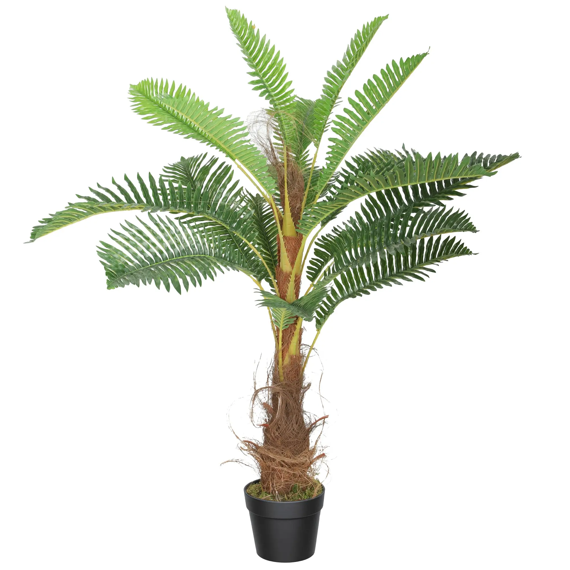 Artificial Palm Tree, 100 cm (39.4 in) Tall, 21 Large Lifelike Leaves, Pot Included