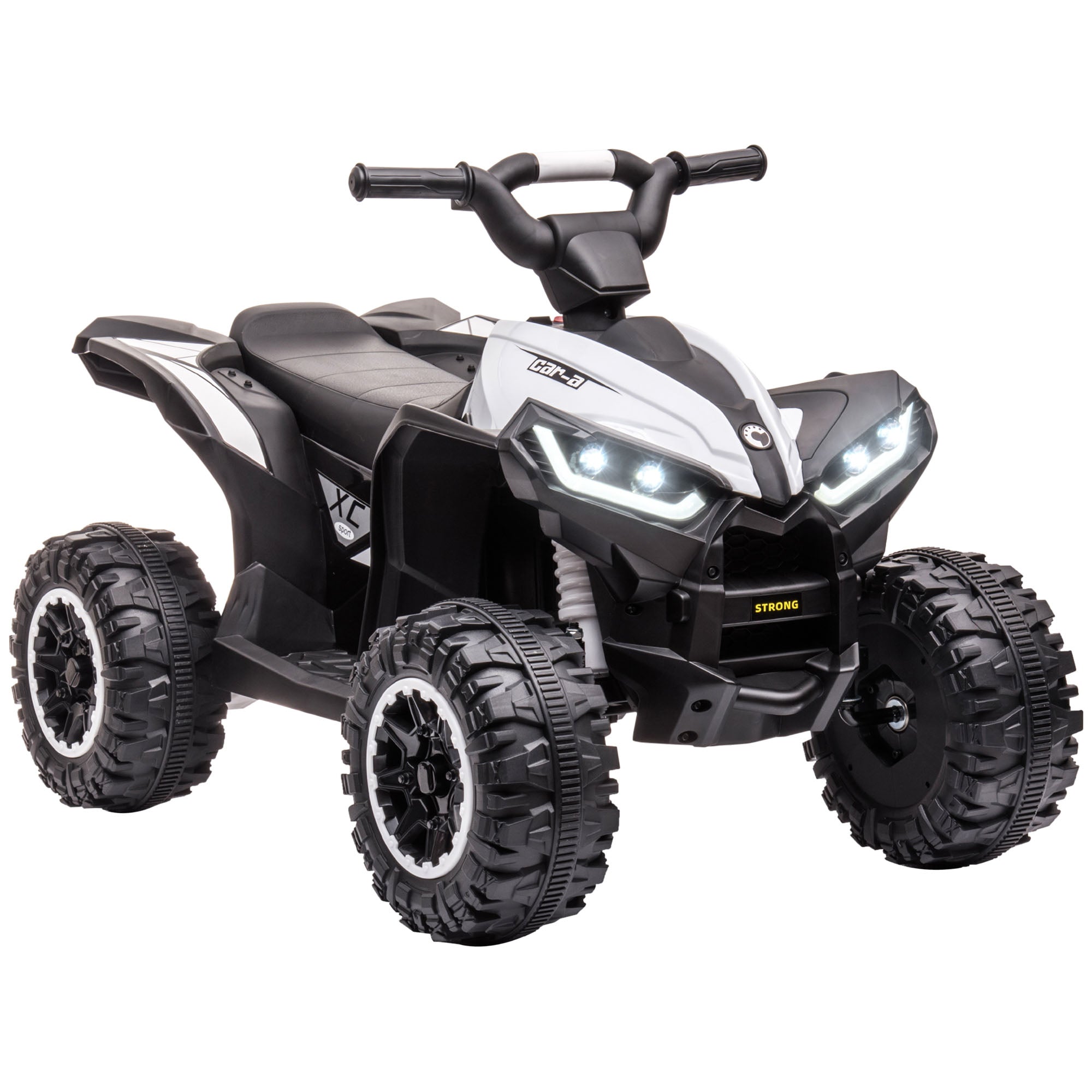 Kids Quad Electric 12V Children's Quad with Forward, Reverse, Music, USB Connection, LED Headlights 3-6km/h Electric Quad for Kids 3-5 Years White