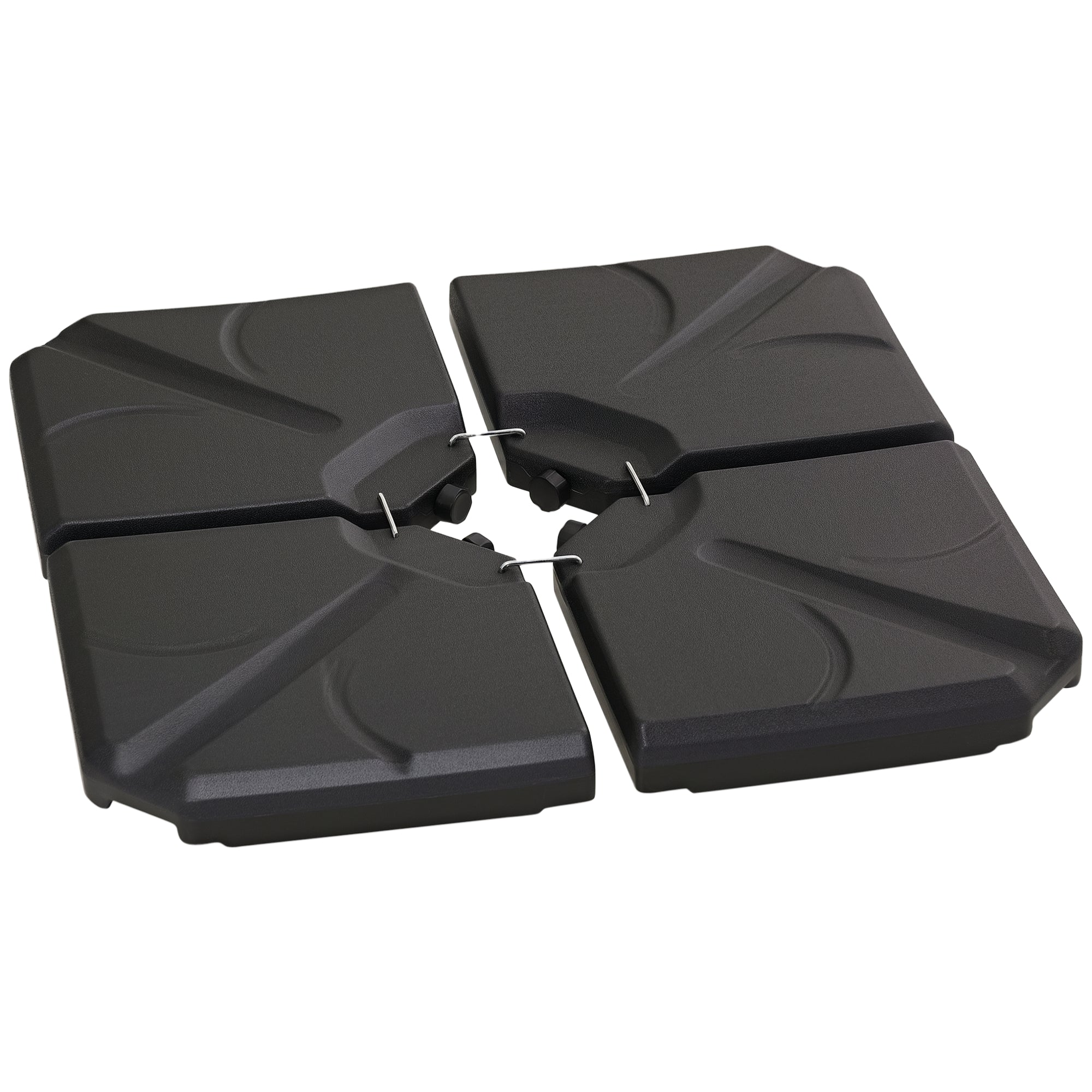 Umbrella Stand 4-piece Umbrella Weight, Umbrella Stand for Cantilever Umbrella, Ground Cross fillable with Sand/Water up to 18/14 kg Cantilever Umbrella Stand Weights Umbrella Base HDPE Black