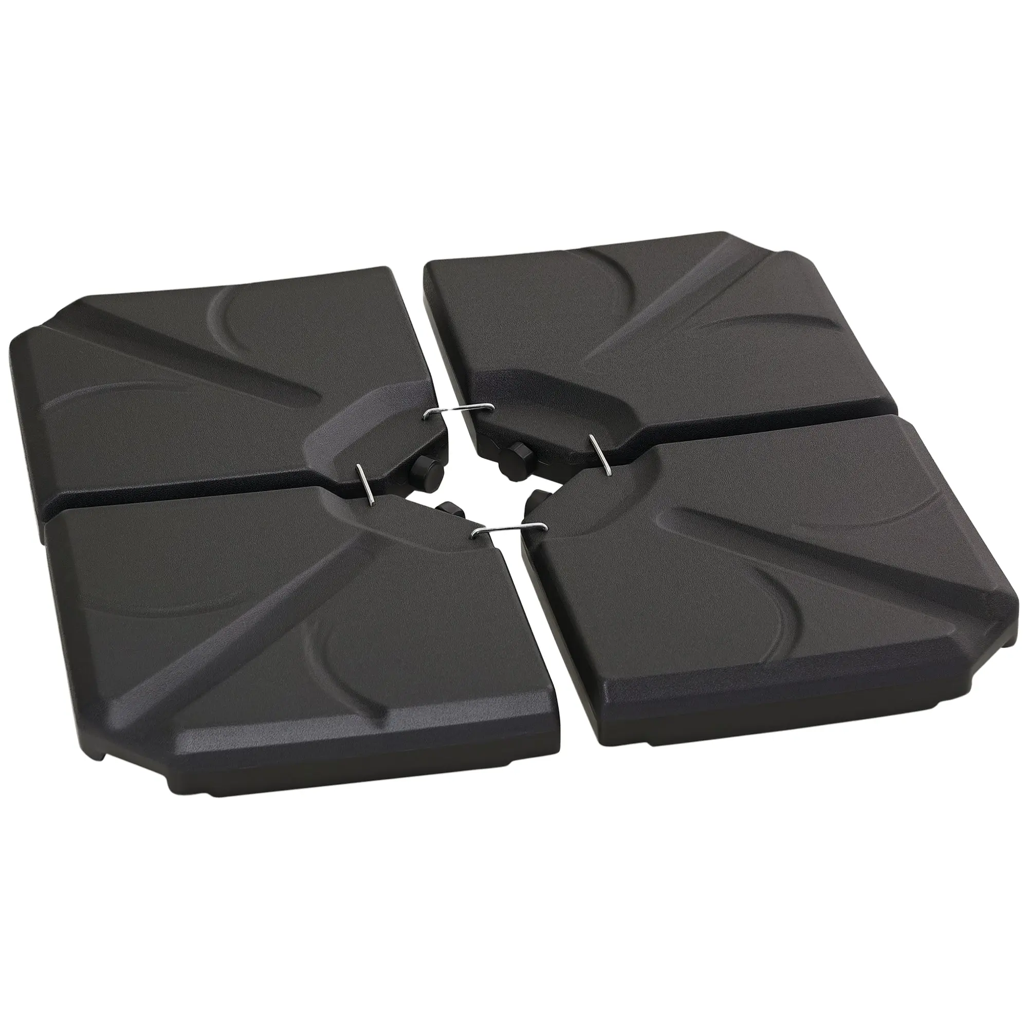 Umbrella Stand 4-piece Umbrella Weight, Umbrella Stand for Cantilever Umbrella, Ground Cross fillable with Sand/Water up to 18/14 kg Cantilever Umbrella Stand Weights Umbrella Base HDPE Black