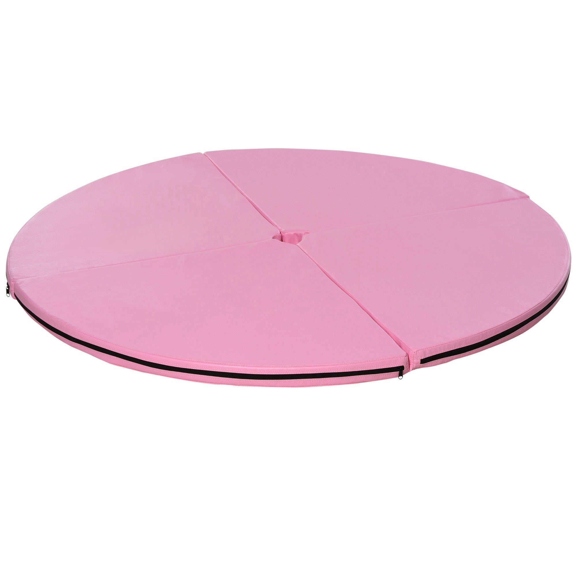 HOMCOM Vouwbare Pole Dance Mat - Pole Dance Mat - Ø 150 cm Dikte 5 cm - Roze plastic bekleding