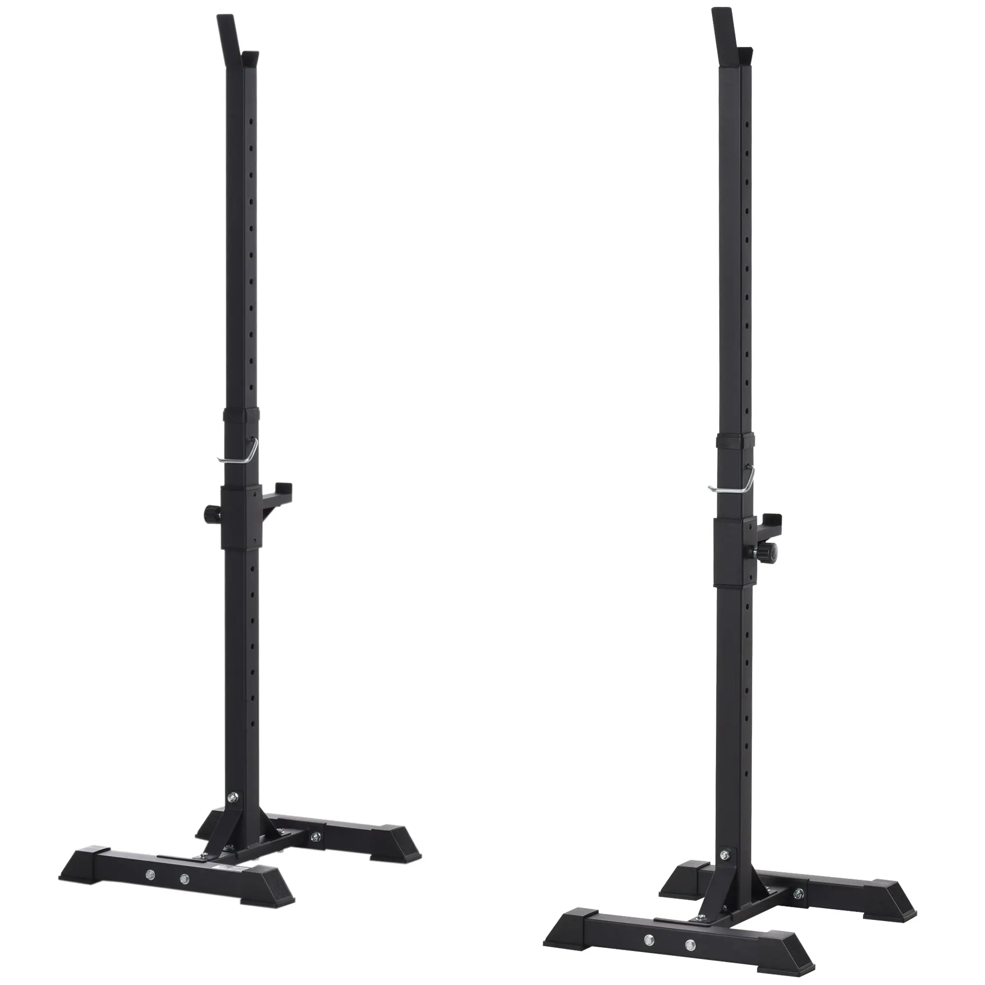 Weight Bar Stand Weight Plate Stand Steel with 12-Level Adjustable Height Max Load 150 kg for Home Gym Training 50x49x124-154 cm Black