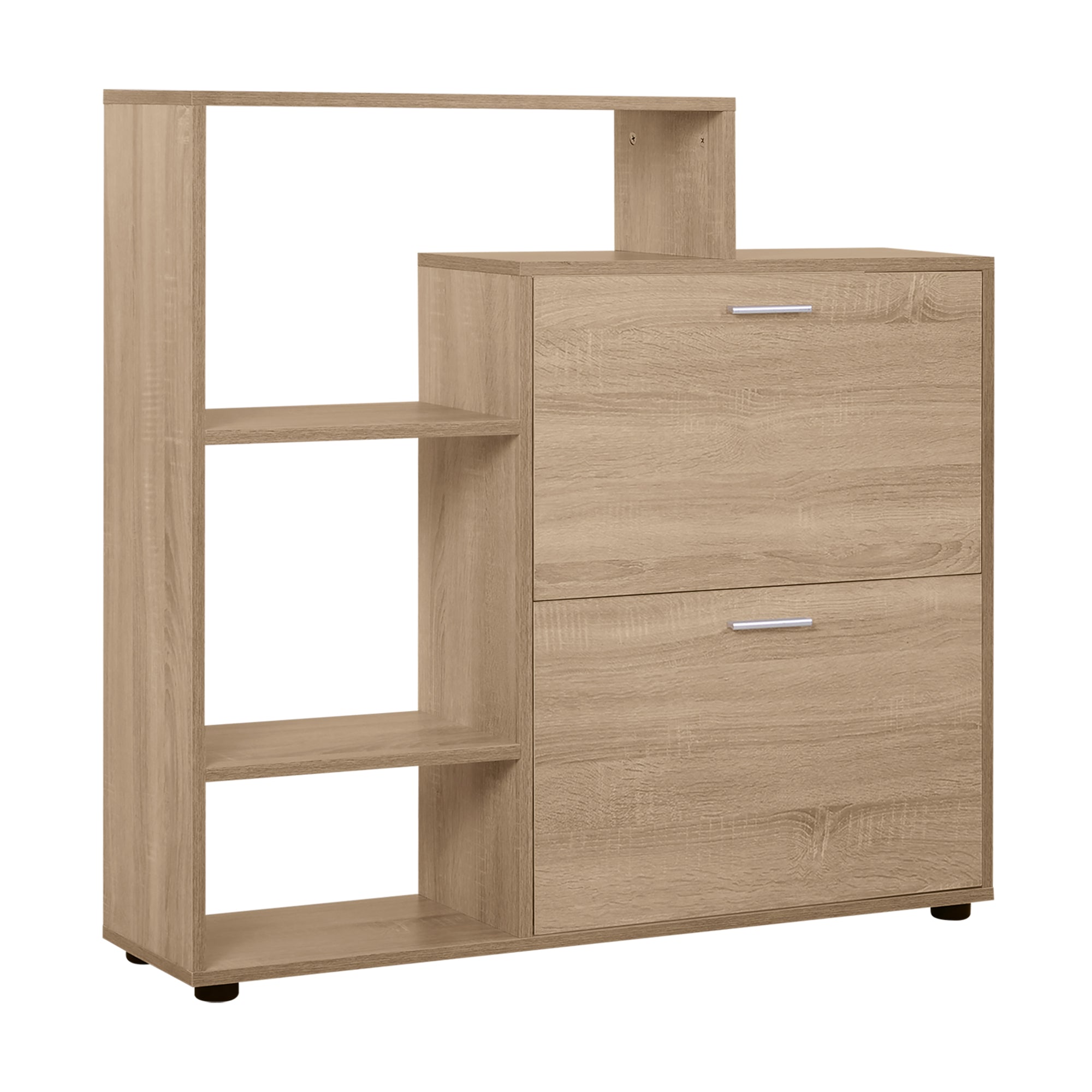Wooden Shoe Rack with Shelf and Cubes Shoe Cabinet for Entryway Hallway Shoe Organizer Multifunctional Shoe Storage Cabinet 101.5x25.5x98cm