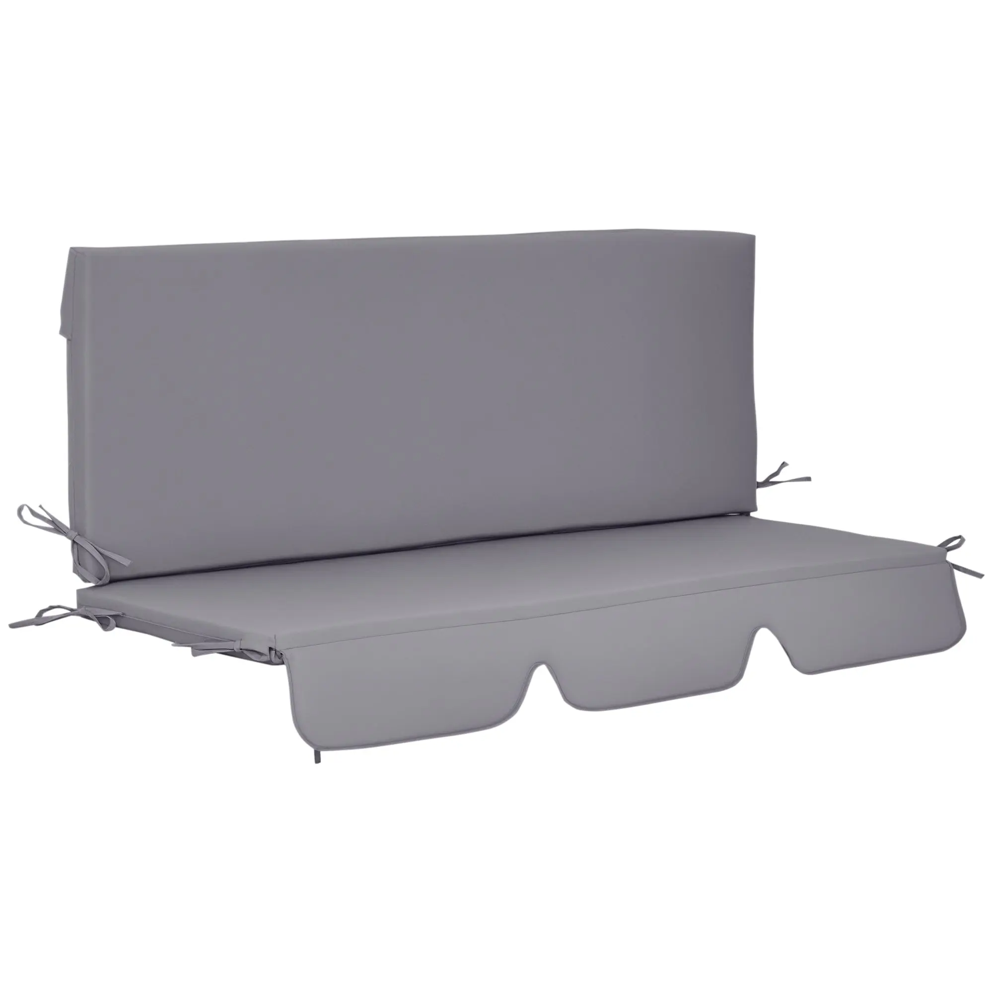 2-Piece Swing Chair Cushion 51.18x17.72x1.97 inches Padded Seat and Back Cushion for Garden Terrace Balcony Outdoor Gray