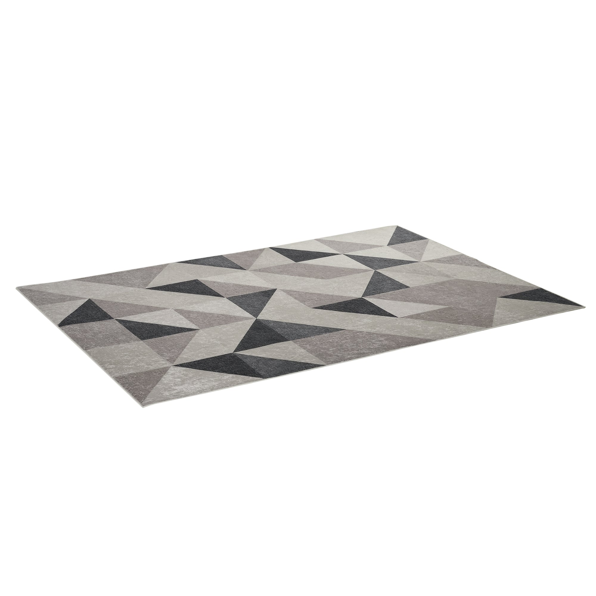 HOMCOM Moderner Samt-Diamant Geometrischer Teppich 230x160 cm Rutschfeste Unterlage für Schlafzimmer, Büro, Studium Mehrfarben