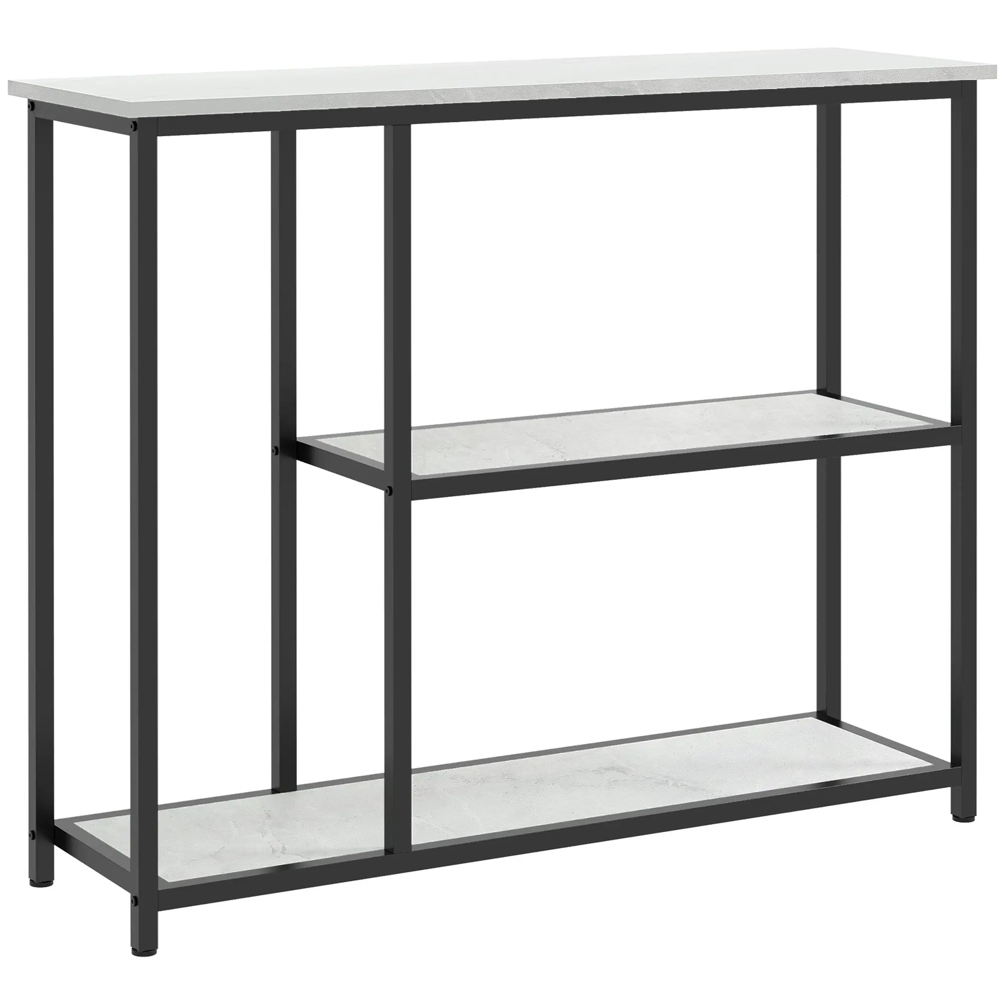 Console Table, Entryway Table with 3 Shelves, 100 x 30 x 80 cm, Side Table, Small Display Table for Small Space, Entryway, Hallway, Living Room, Bedroom, White