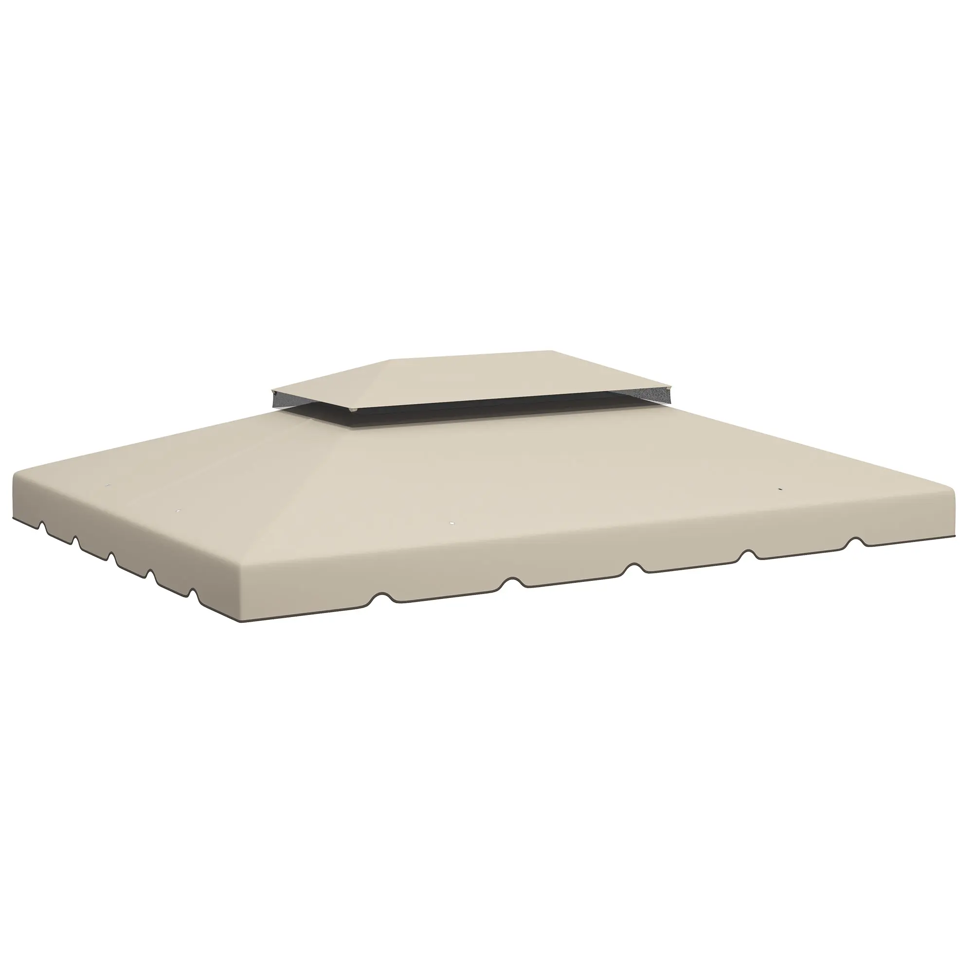 Replacement Gazebo Canopy, 13'1" x 9'10" (4 x 3 m) Double-Roof Replacement Cover, 8 Drainage Holes, Beige (Canopy Only)