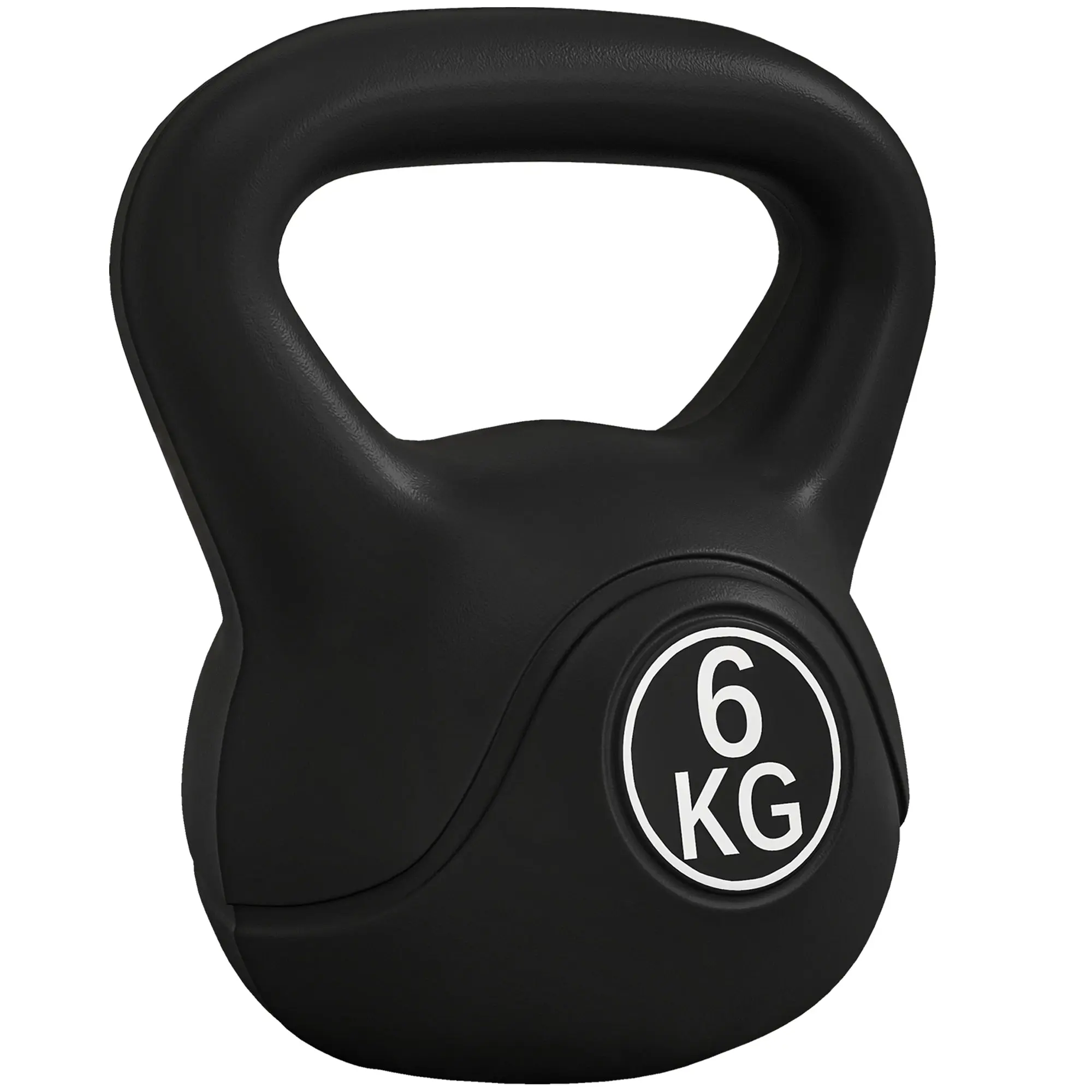6 kg Kettlebell Fitness Russian Weight Filled with Sand with Wide Non-Slip Handle for Home and Gym Workouts 20x13x22 cm Black