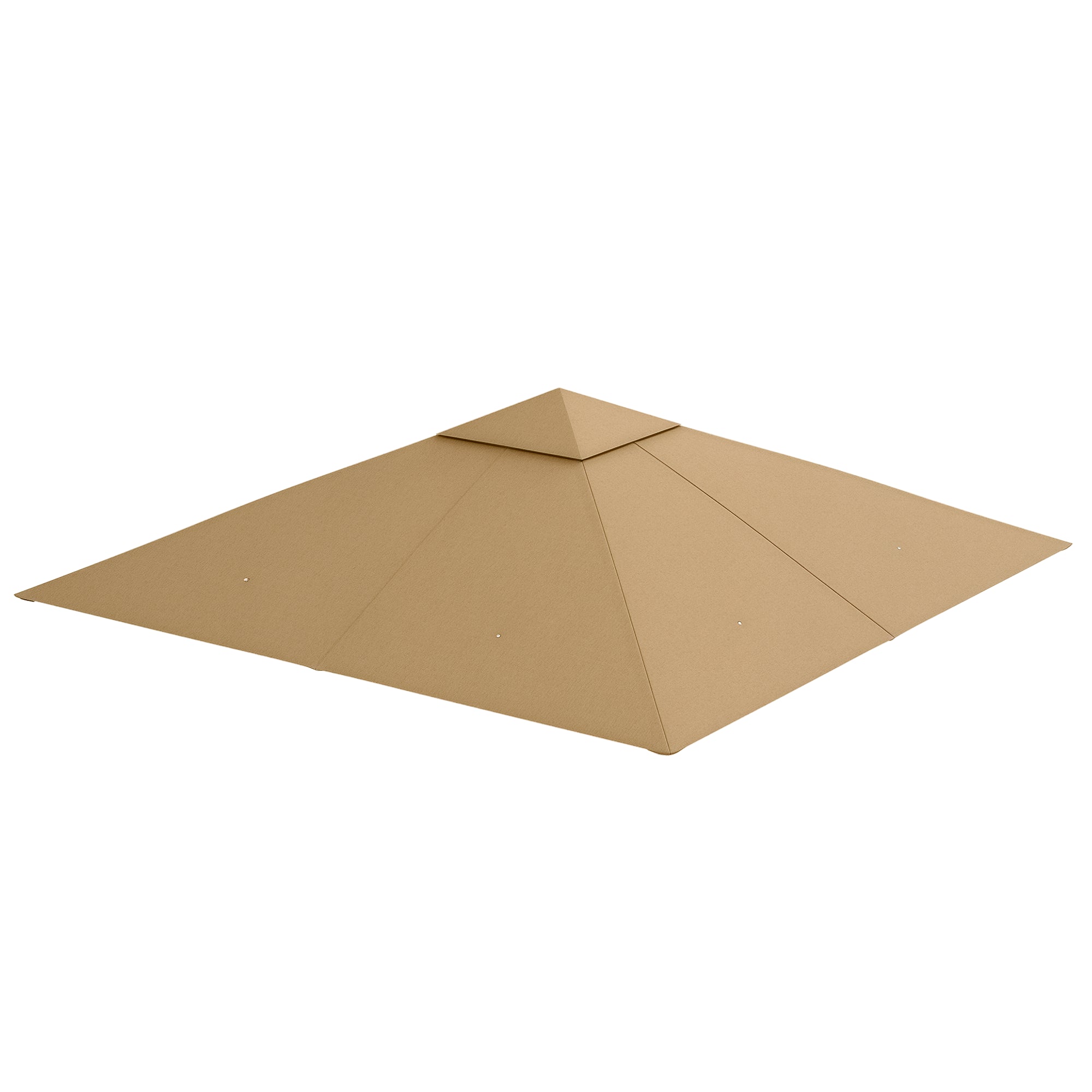 Outsunny Pavillon-Überdachung für Gartenpavillon ca. 3 x 3 m, wasserabweisend, Ersatzdach, Pavillonabdeckung, Sonnenschutz, 8 Wasserabflusslöcher, Polyester, Beige