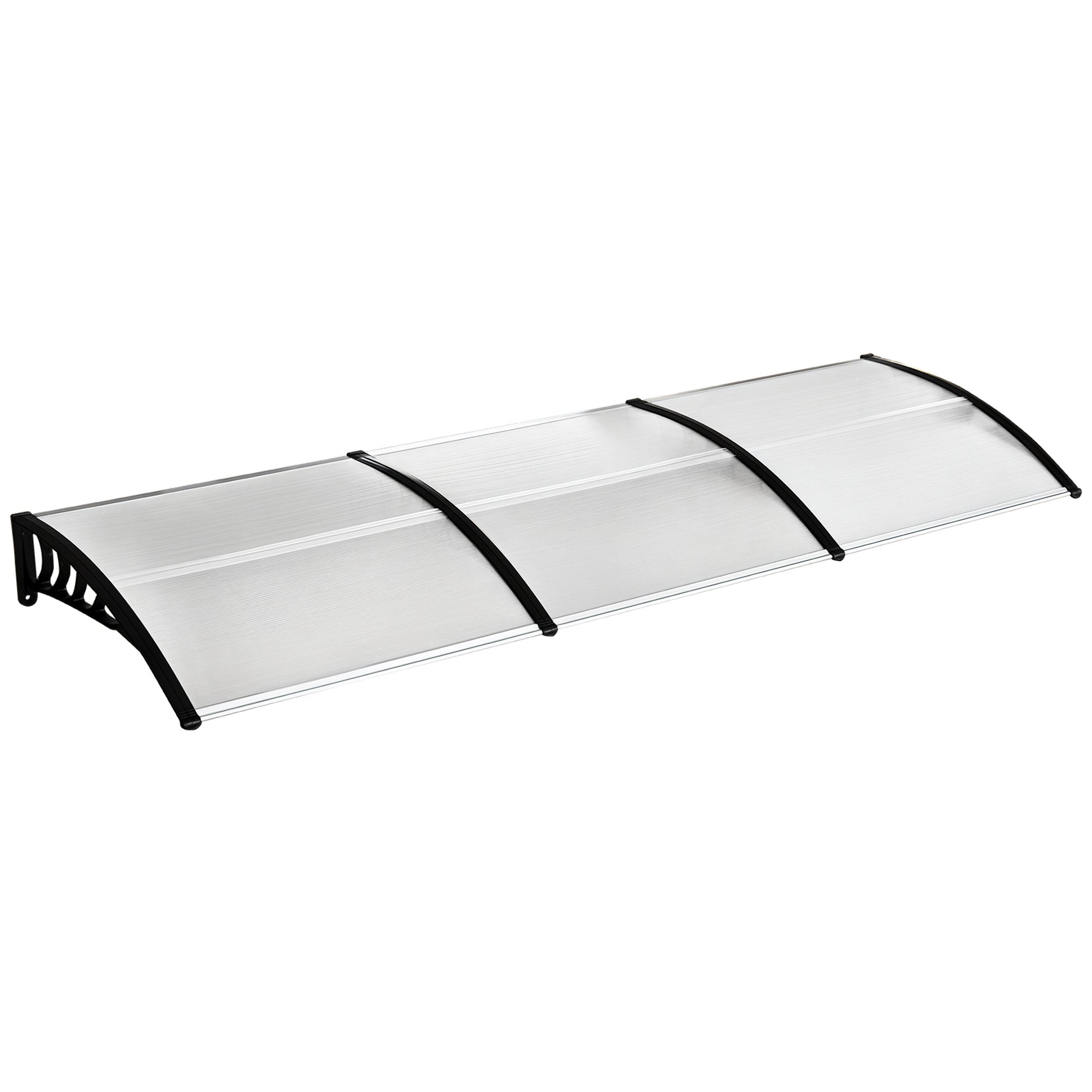 Door Canopy Awning 90 x 295 cm, Arch Canopy with UV Protection, Front Door Canopy Sunshade made of Polycarbonate Rain Shelter for Outdoor, White