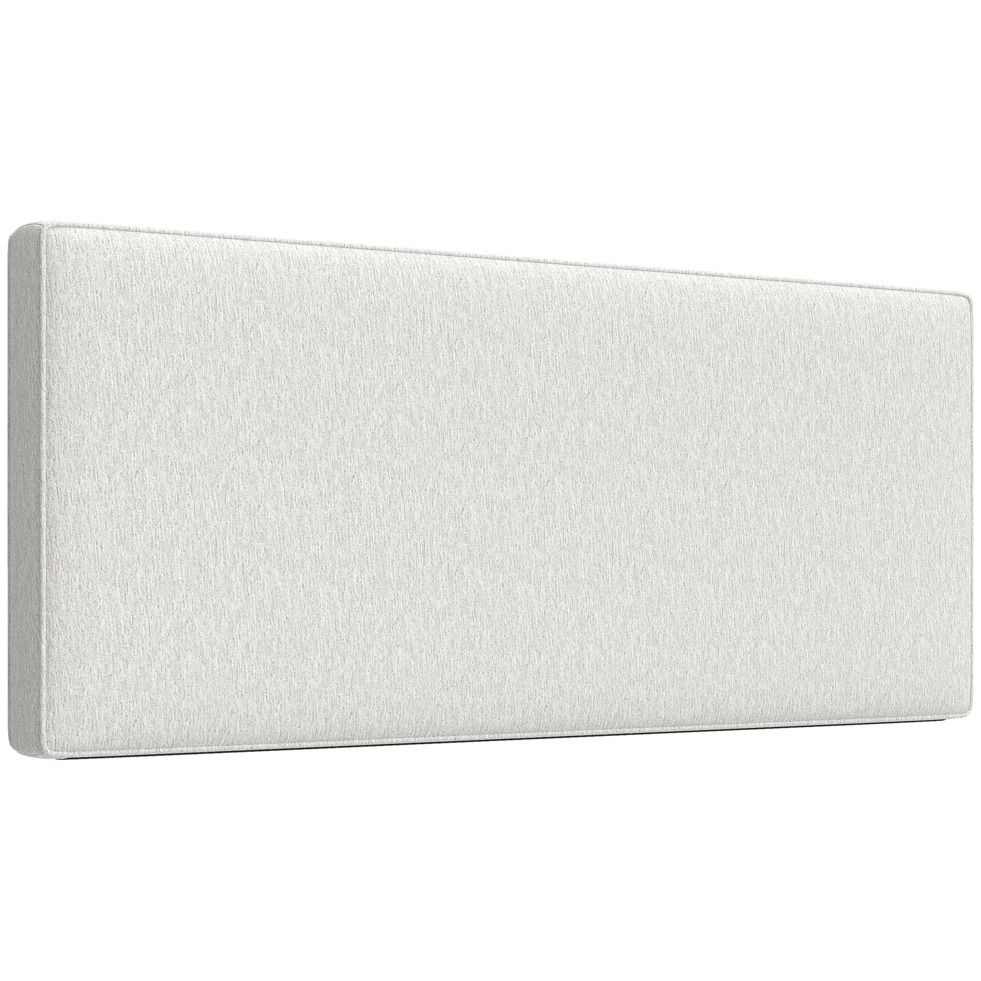 Padded Linen-Effect Wall Headboard, 140 x 60 cm (55 x 24 in), Cream — Eucalyptus Frame, Easy Wall-Mount
