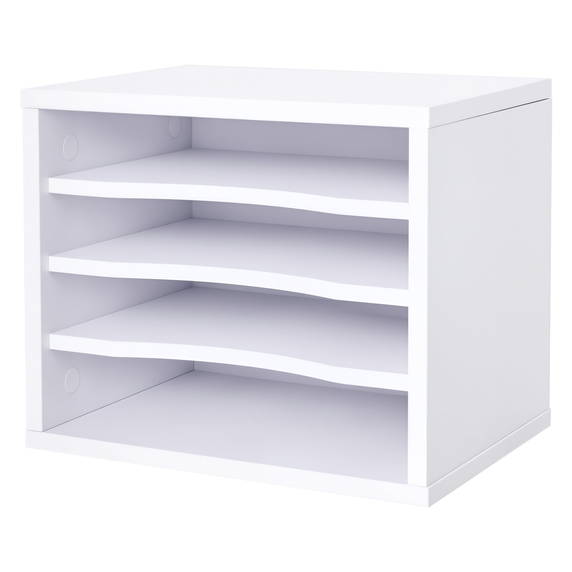 Vinsetto Wäisse Holz Desk Organizer mat 4 Schichten Druckerstand Dim. 35.5L x 25W x 28.6H cm