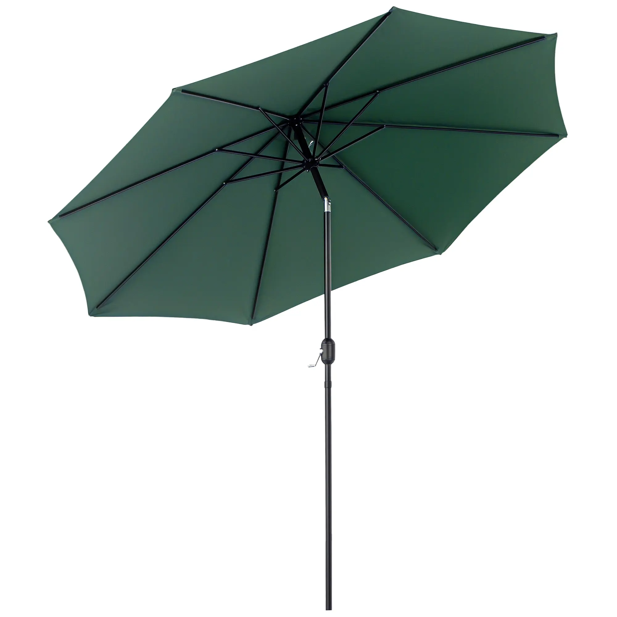 Garden Umbrella ?295x250 cm with Crank Outdoor Sunshade with Tilt Mechanism and Detachable Metal Pole for Terrace Pool Patio Green