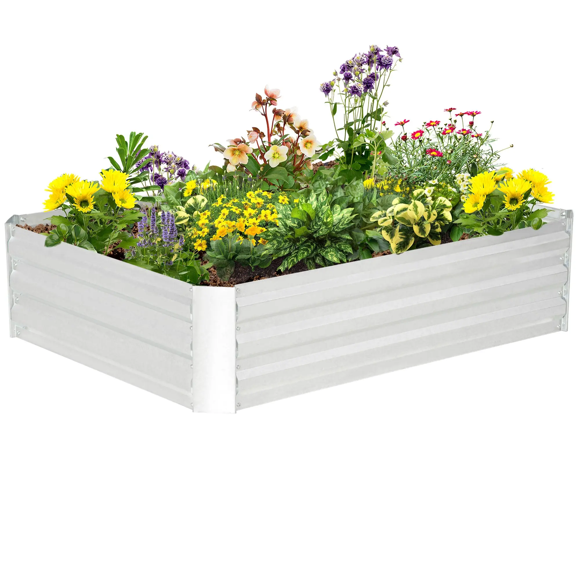 Raised Bed Made of Steel, Planting Bed Greenhouse Garden Bed Flower Box Stackable, Planter Vegetable Bed 120x90x30cm for Garden Balcony, Planter for Flowers, Plants, Vegetables