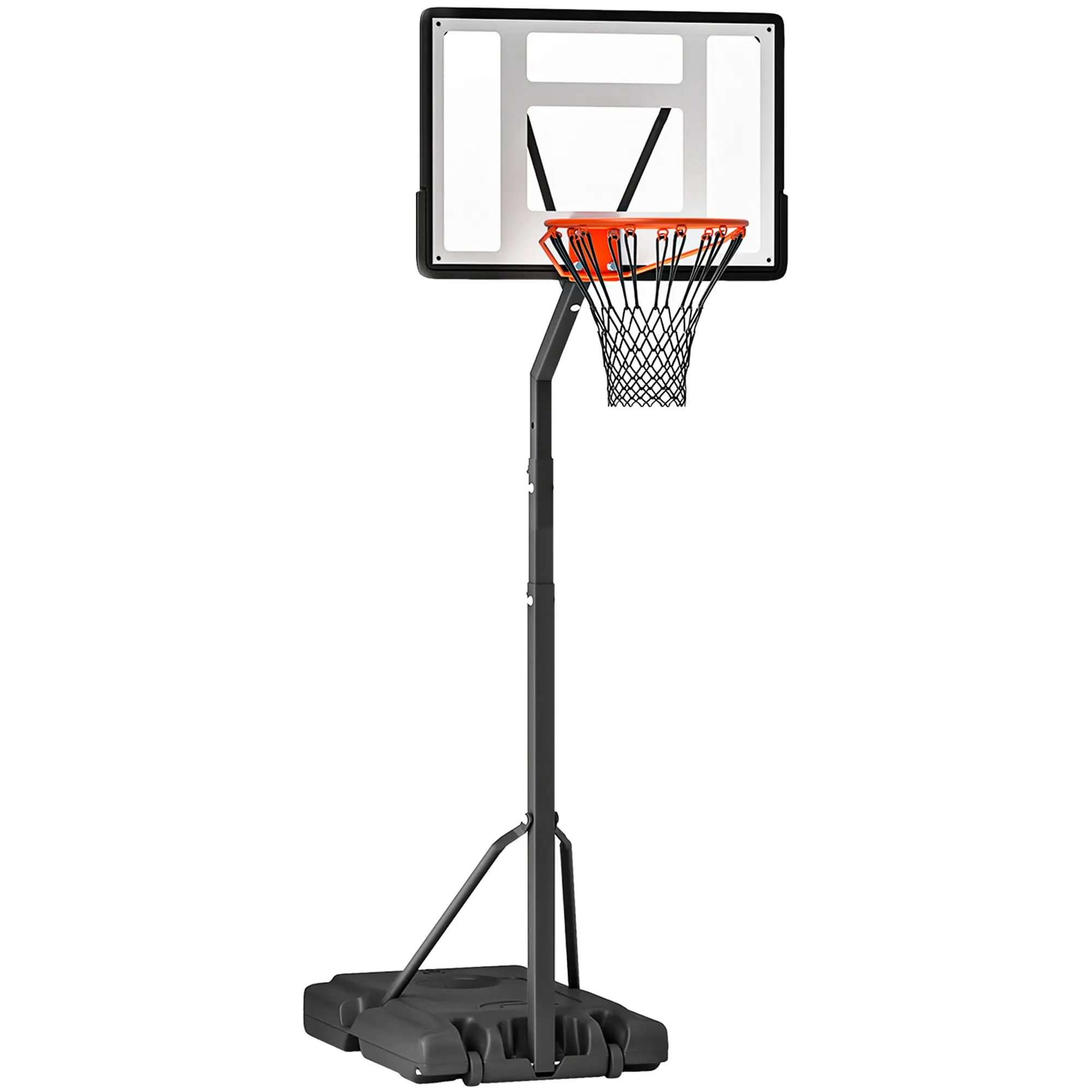 Basketball Hoop with Portable Adjustable Basketball Hoop Stand Height 302-352 cm with Wheels Fillable Base for Kids and Adults Black