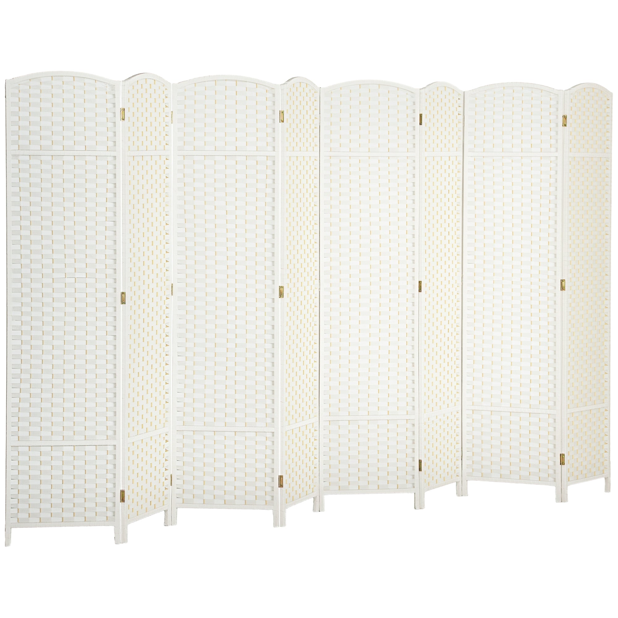 HOMCOM vikbar rumsavdelare 8 paneler 320 x 170 cm – furu, vit
