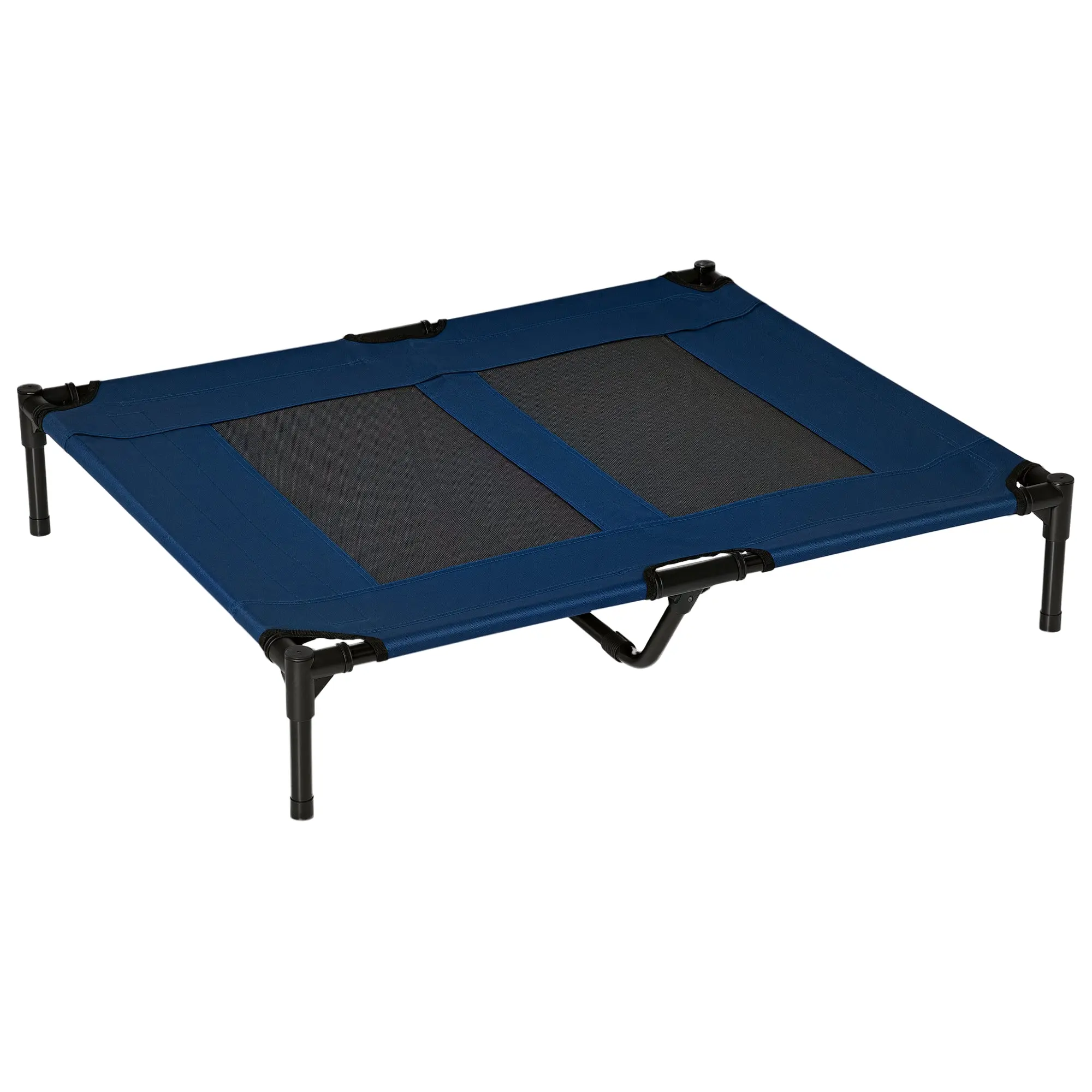 Dog Lounge Outdoor, Elevated Dog Bed for Large Dogs, Cooling Pet Lounge Cat Bed with Washable Mesh Metal Frame for Garden Camping, 92 x 76 x 18 cm, Blue