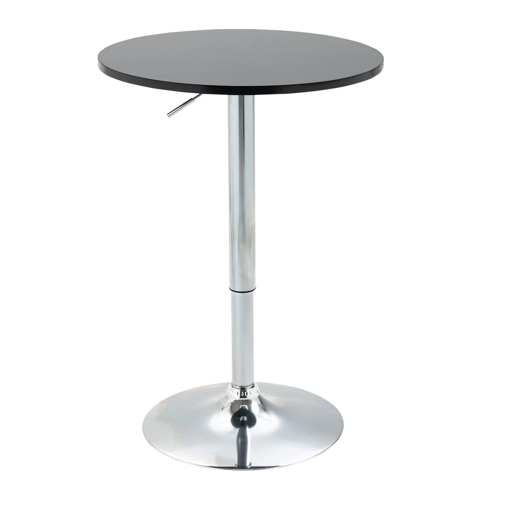 Bar Table Modern Round Dining Table 360° Rotating Adjustable Bistro Table Bar Table Kitchen Table Steel Black ?61 x 70-90 cm