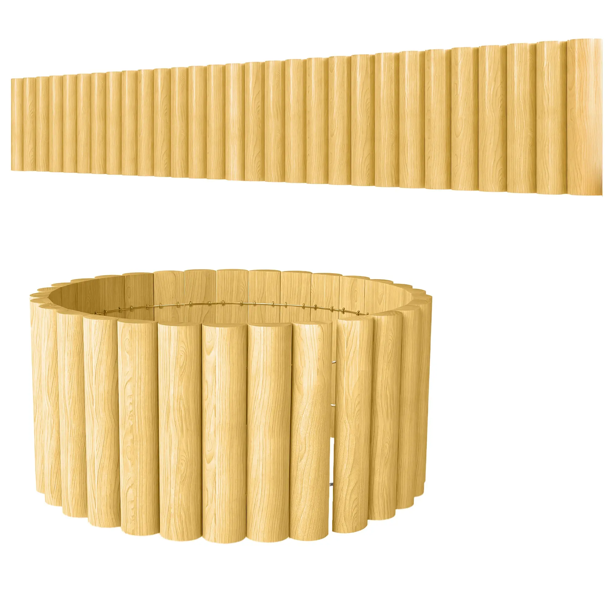 Wooden Garden Fence 69.3 x 11.8 in — Fence Panels, Pet Barrier, Landscape Border for Flowerbeds, Natural Wood