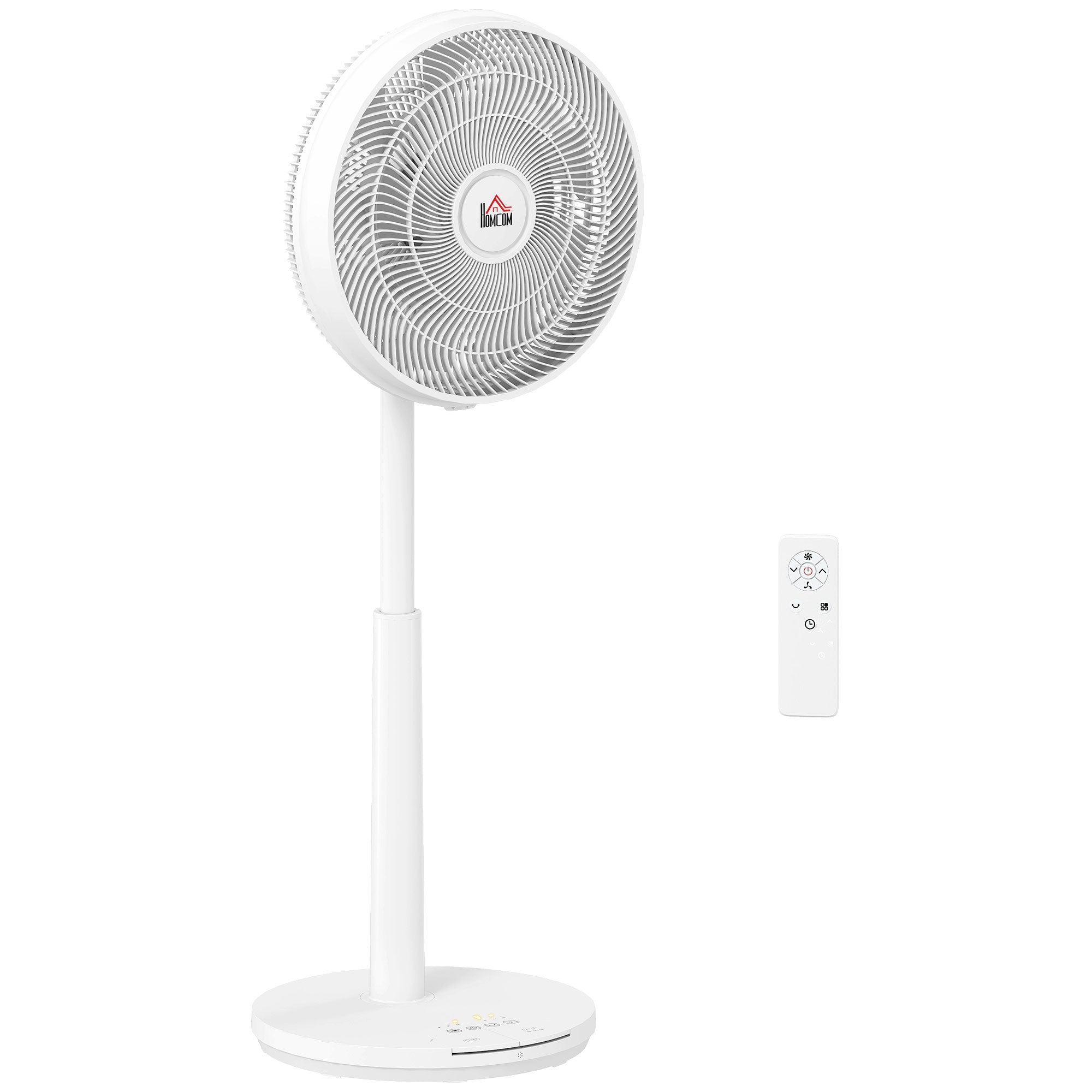 Quiet Pedestal Fan with Remote Control, Fan with 12 Speeds, Adjustable Timer, Tilt & Oscillation, Sleep Modes, White