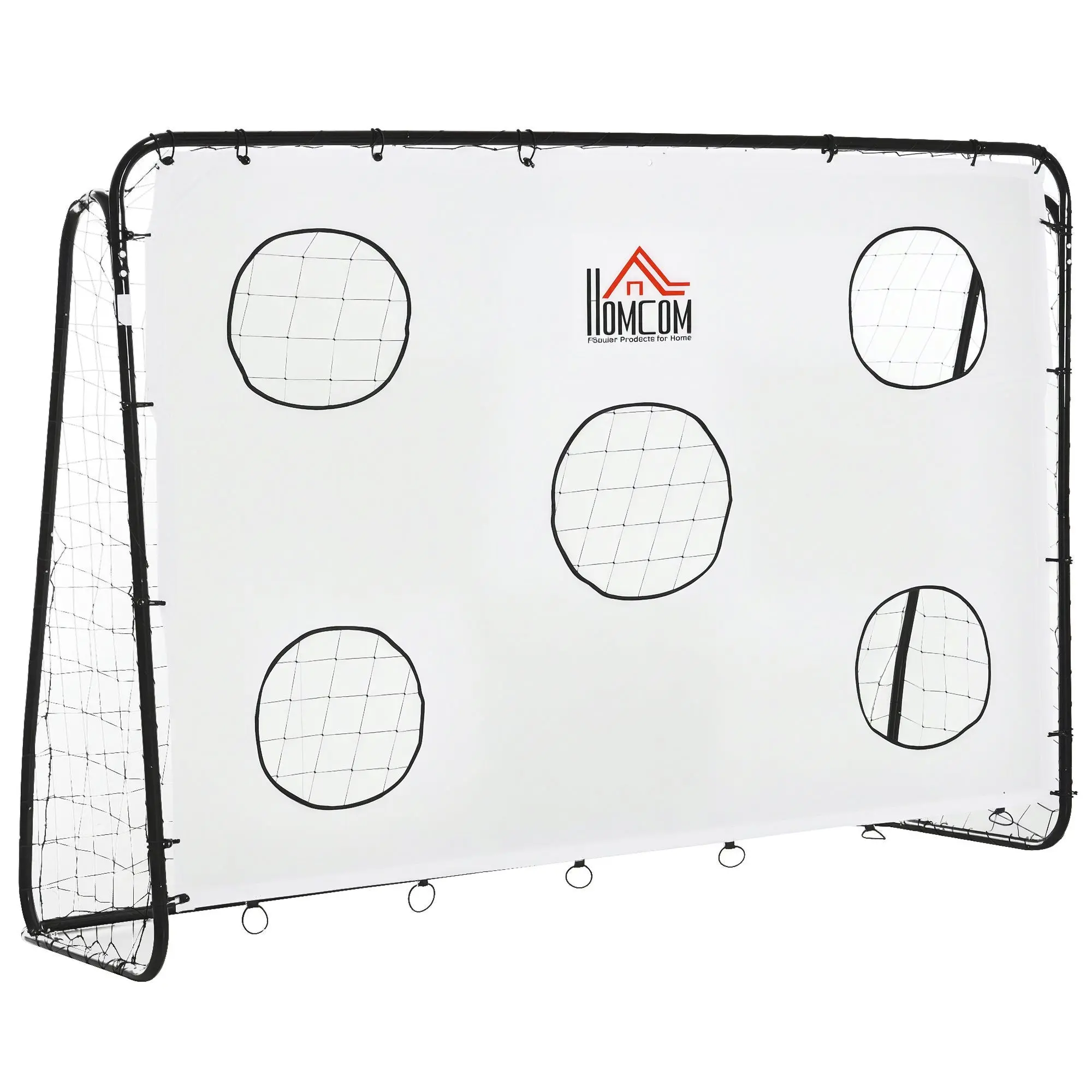 Soccer Goal for Kids and Adults with PE Net, Metal, and Oxford, White and Black, 240x88x171.5cm