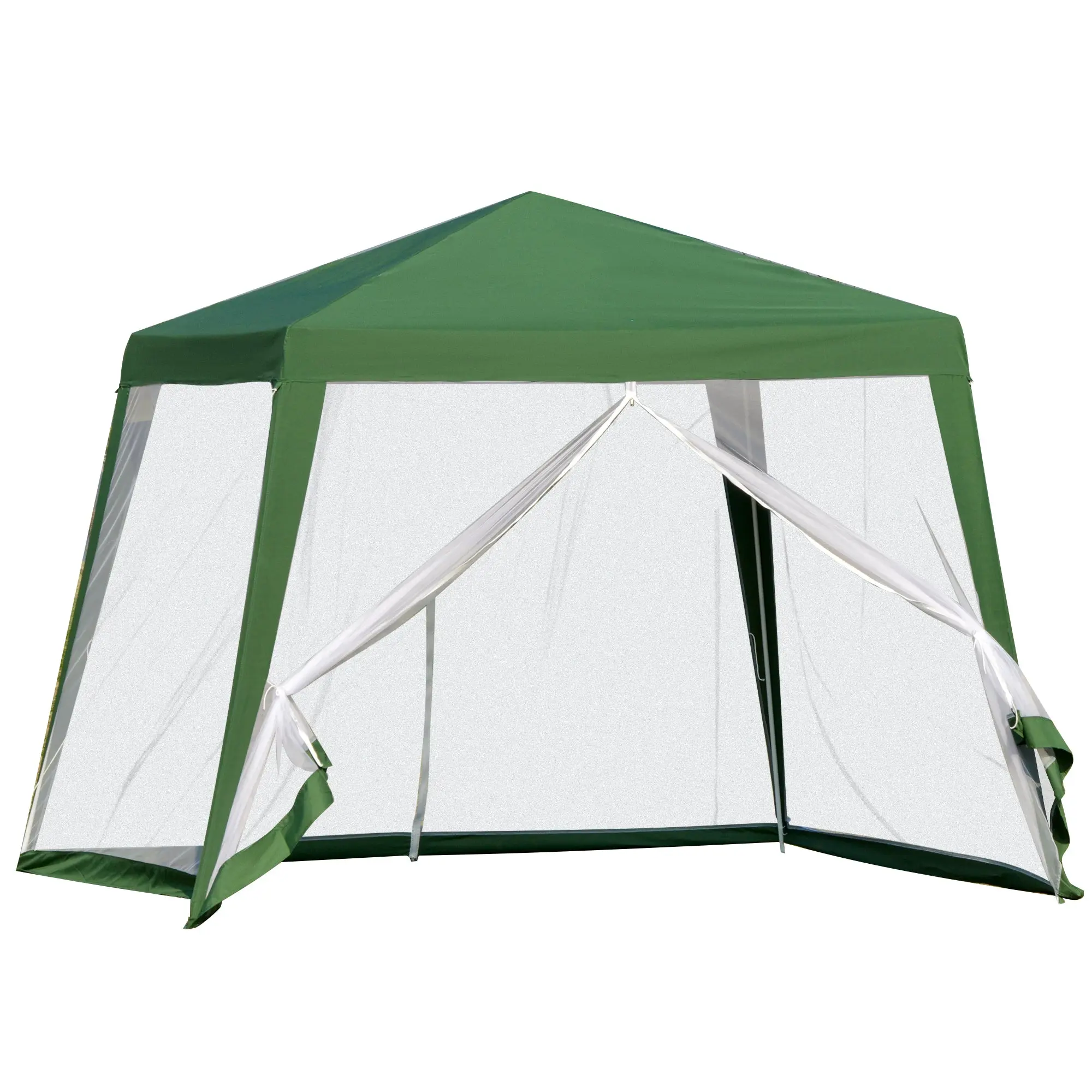 Garden Pavilion Gazebo Party Tent Weatherproof Tent with Mosquito Net Metal + Polyester Green 3 x 3 m