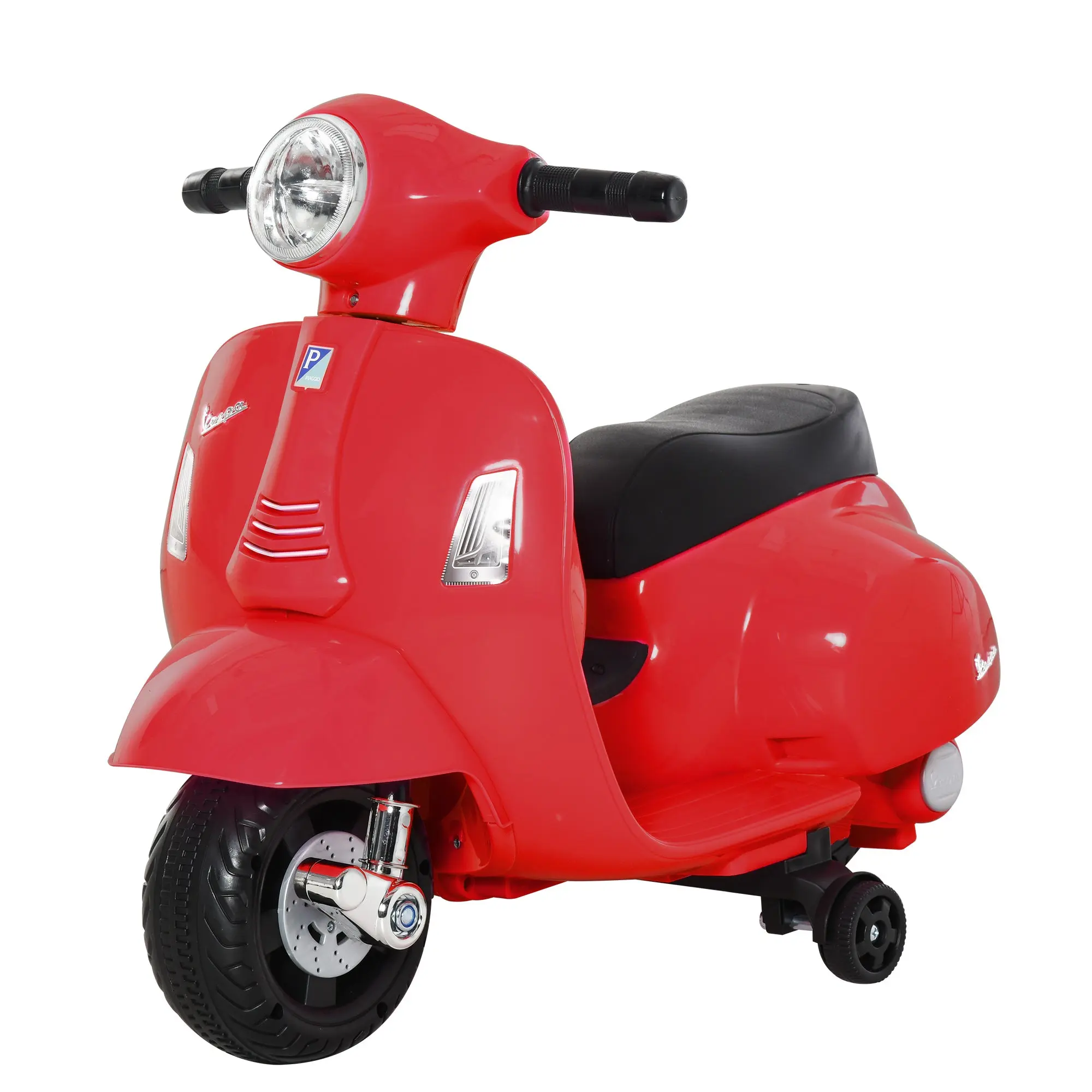 Kids Electric Vespa Motorcycle Electric Motorbike with LED Light, Sound, Children's Electric Motorcycle for Kids 18-36 Months Red