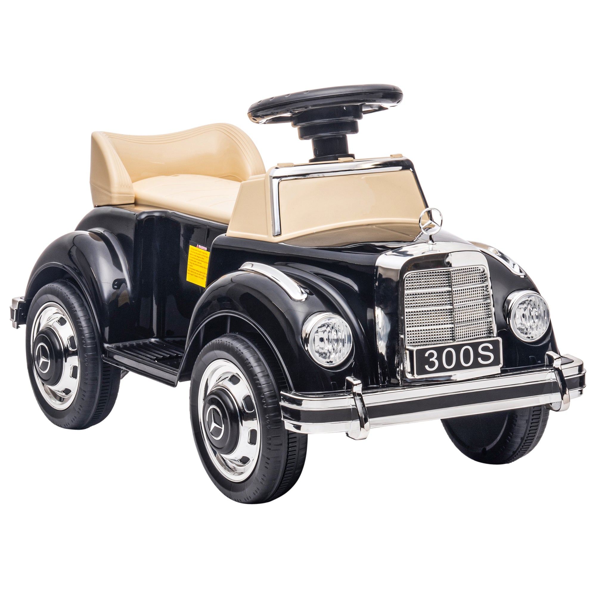 Ride-On Car, Kids Vehicle, Ride-On Vehicle with Storage Space, Children's Car with Tip-Over Protection Ride-On for 18-48 Months Kids, Black, 77.5 x 41.5 x 45 cm
