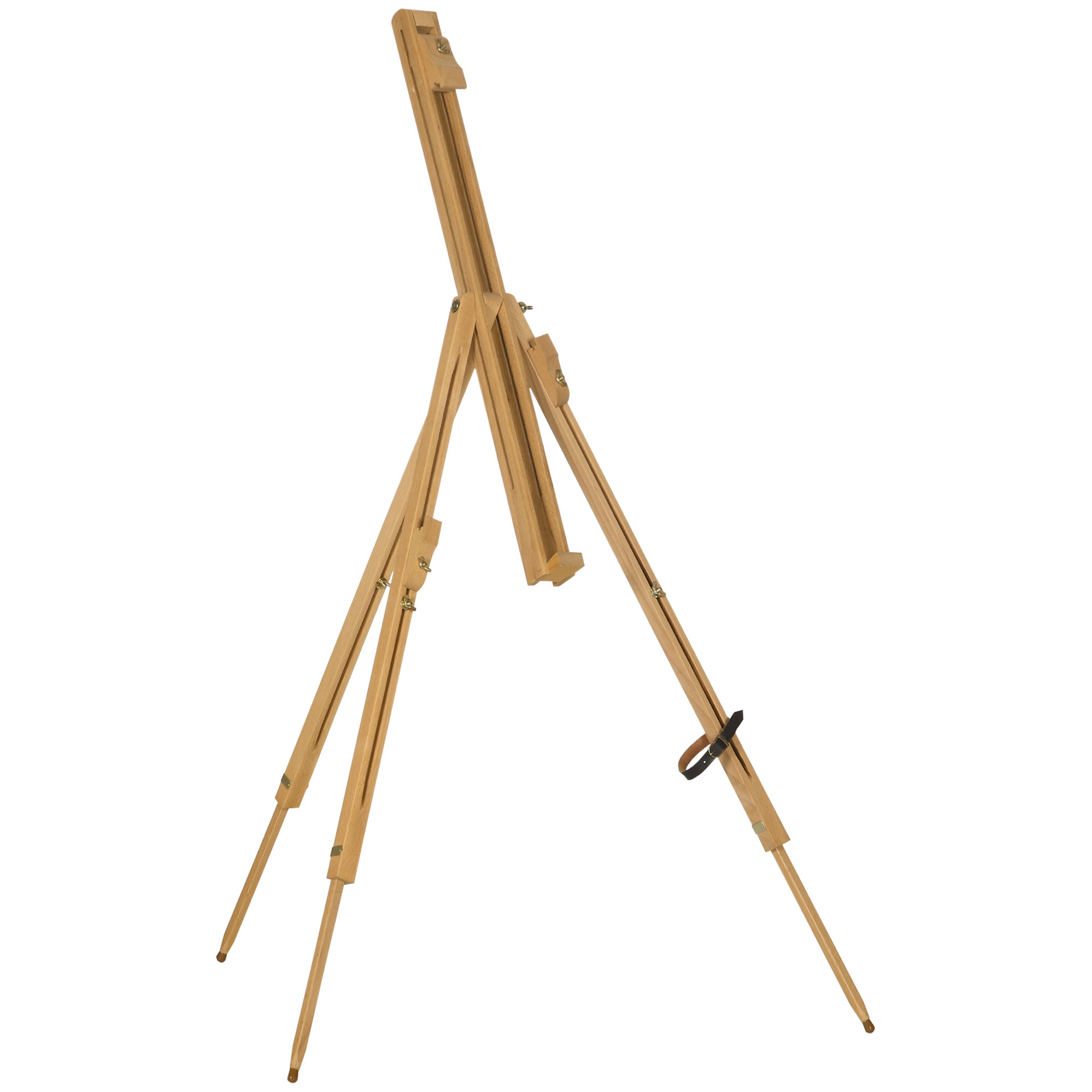 Vinsetto sulankstomas lauko easel, tripod easel, aukščio reguliuojamas drobių easel, nešiojamas studijos easel iš beržo medienos, skirtas drobėms iki 107 cm aukščio, natūralus