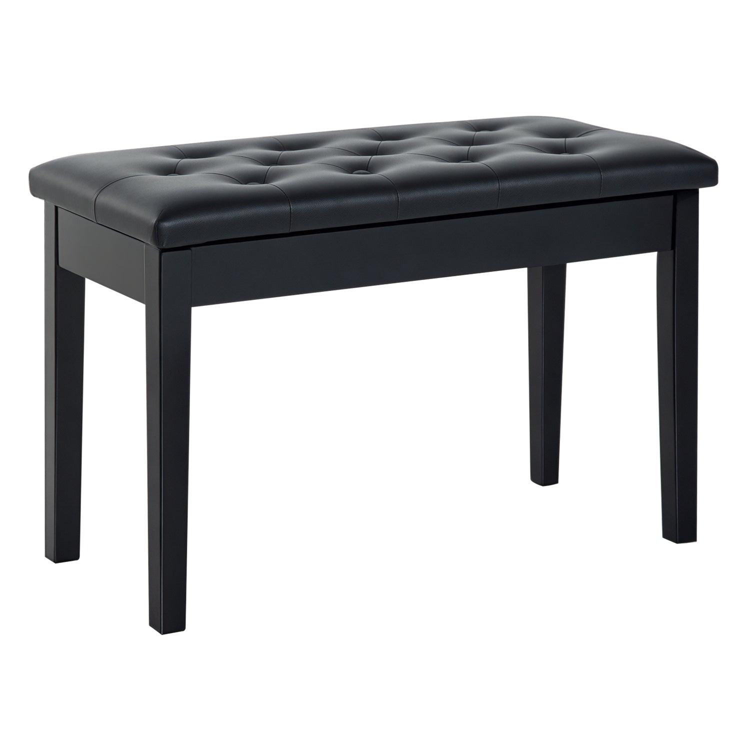 HOMCOM Piano Bänk mat Versteckte Späicher, Piano Stull mat Faux Leder Këssen, Keyboard Bänk fir Piano, Keyboard, 76 x 36 x 50 cm, Schwaarz