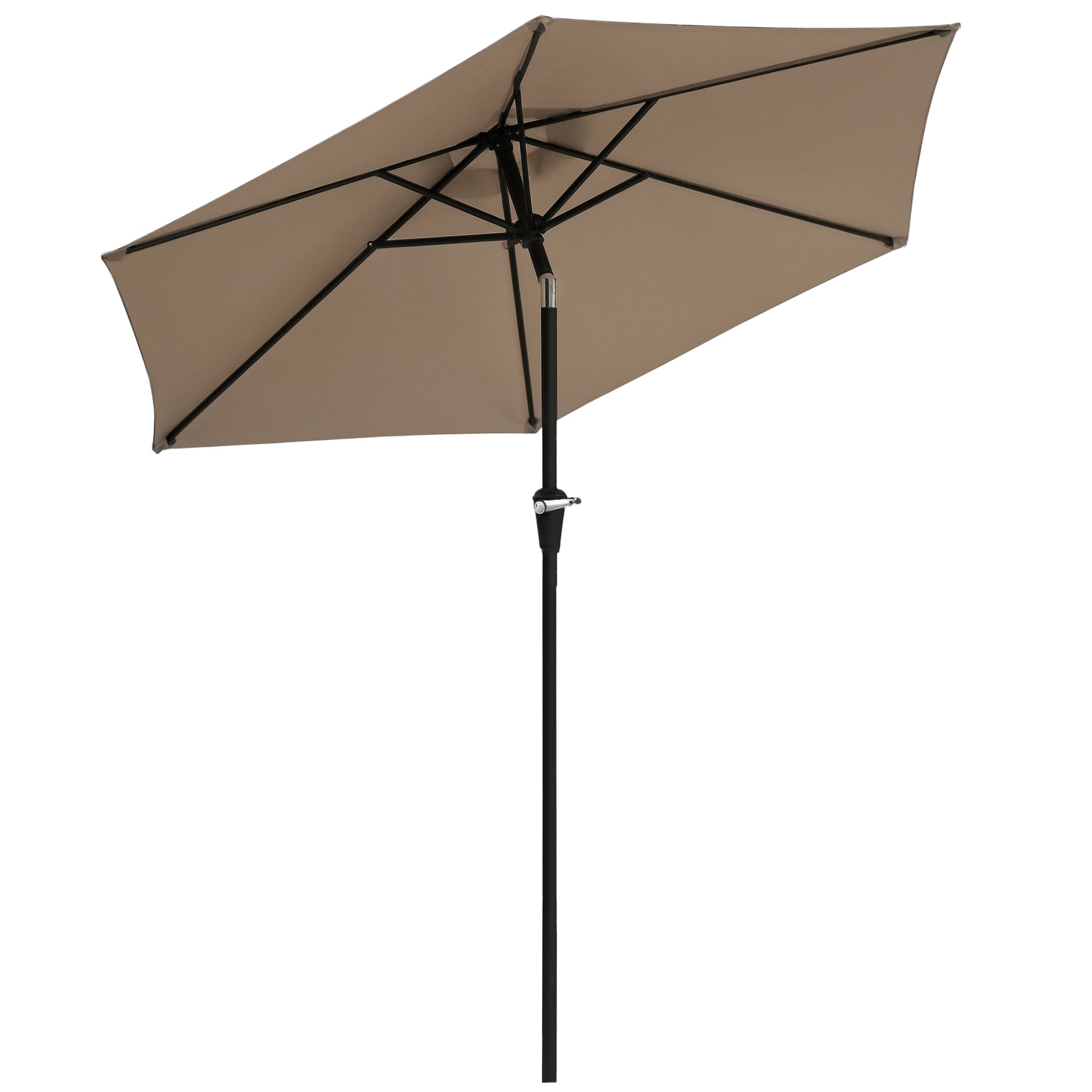 Patio Terrace Umbrella ?230 cm Garden Umbrella with Adjustable Angle and Crank Waterproof Sunshade for Patio Terrace in Khaki