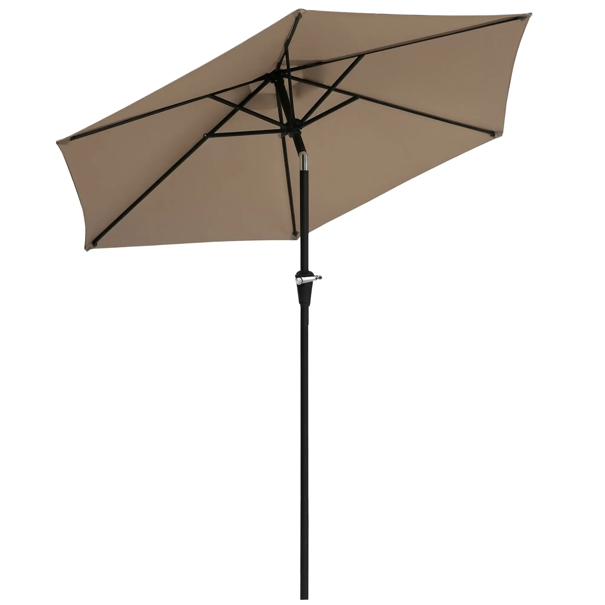Patio Terrace Umbrella ?230 cm Garden Umbrella with Adjustable Angle and Crank Waterproof Sunshade for Patio Terrace in Khaki