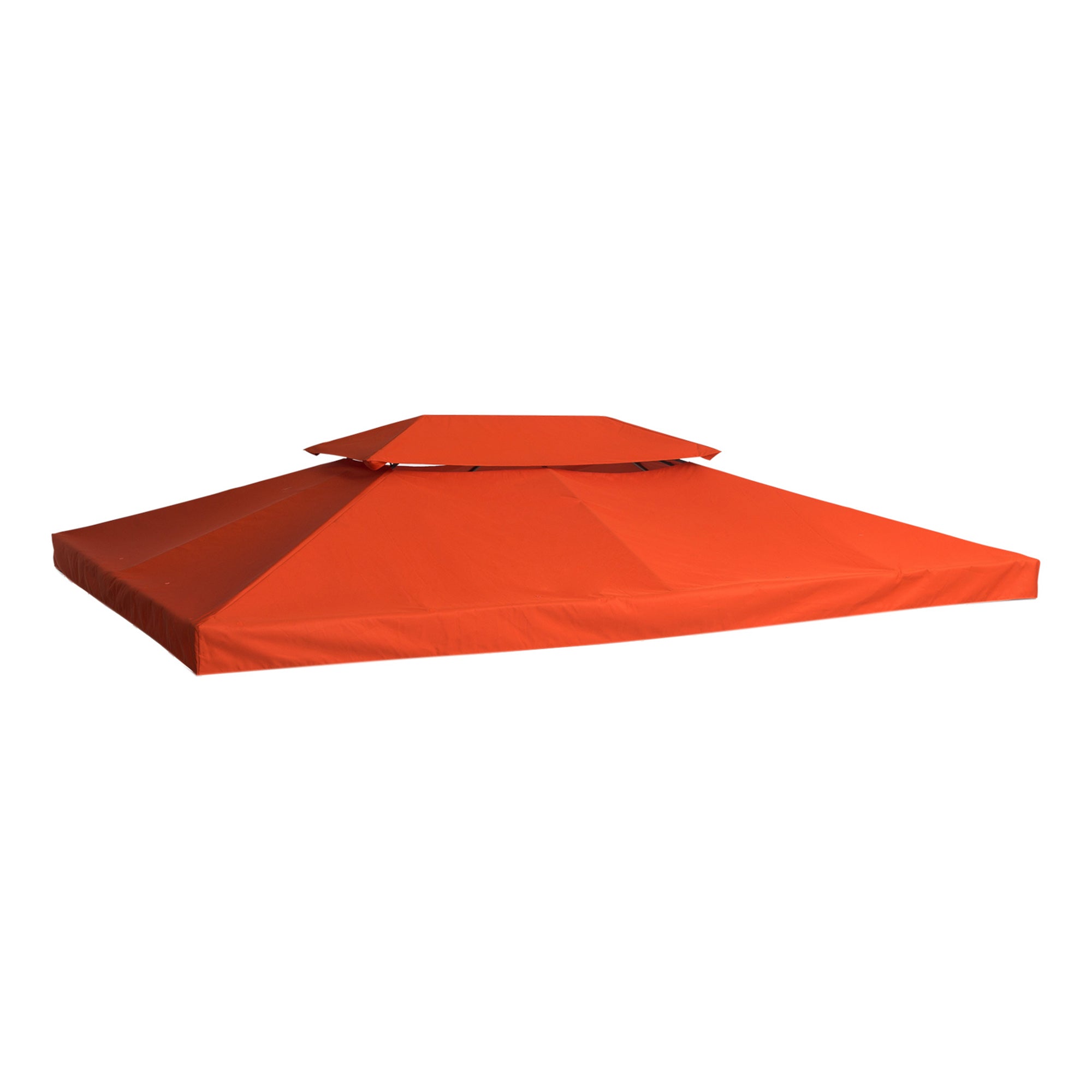 Outsunny Zamjenska Krovna konstrukcija za Metalni Paviljon 3x4m Vodoodbojni Krov s Dvostrukim Krovom, Zamjenska Navlaka za Vrtni Paviljon Party Šator Gazebo Poliester Rust Crvena