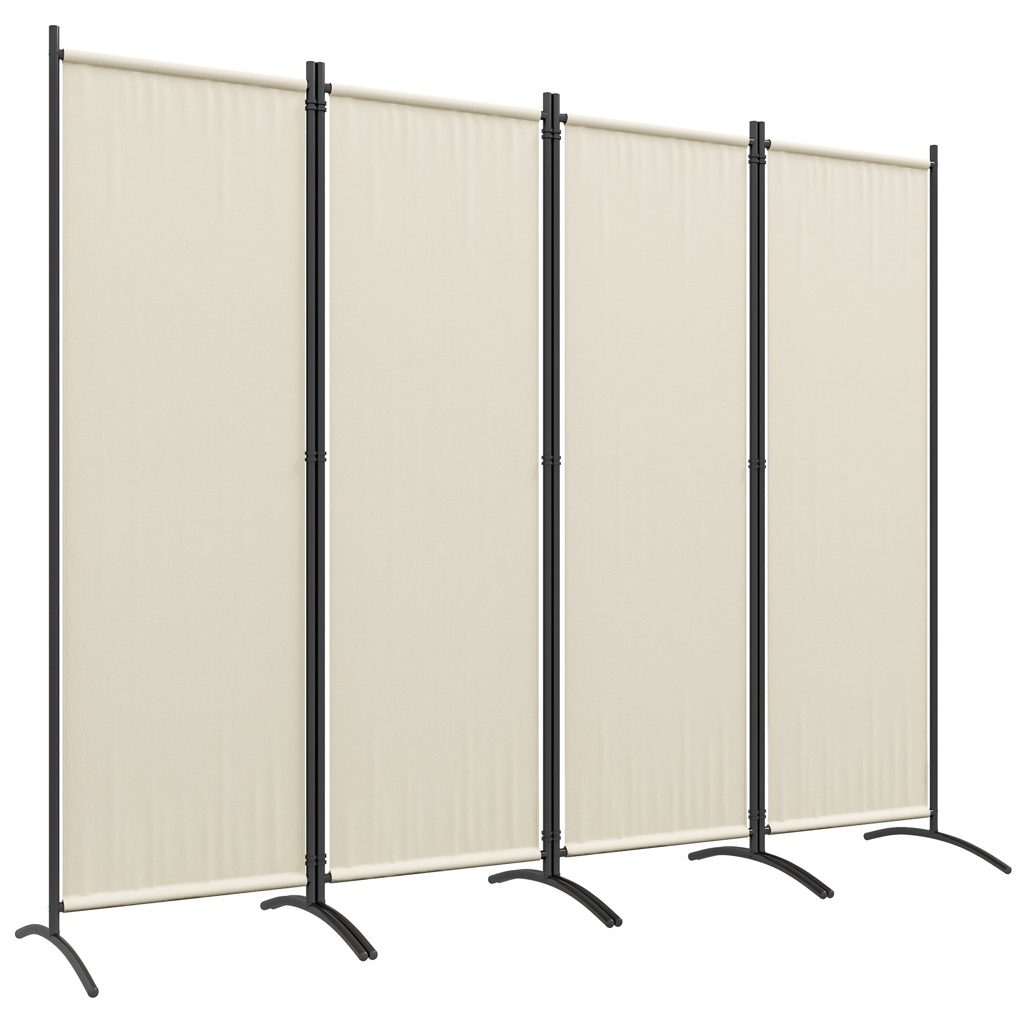4-Panel Garden Divider, Foldable Indoor and Outdoor Separator, 221x50x172cm, Cream