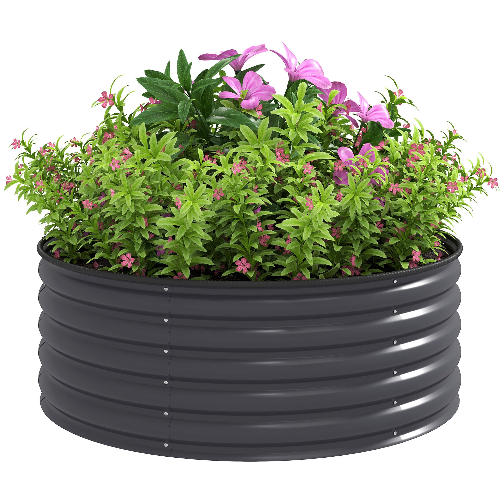 Steel Raised Garden Bed, Planter Bed Cold Frame Garden Box Stackable Flower Pot Stackable Plant Box 120x120x43cm Vegetable Bed for Garden Balcony Terrace, Planter for Flowers, Plants
