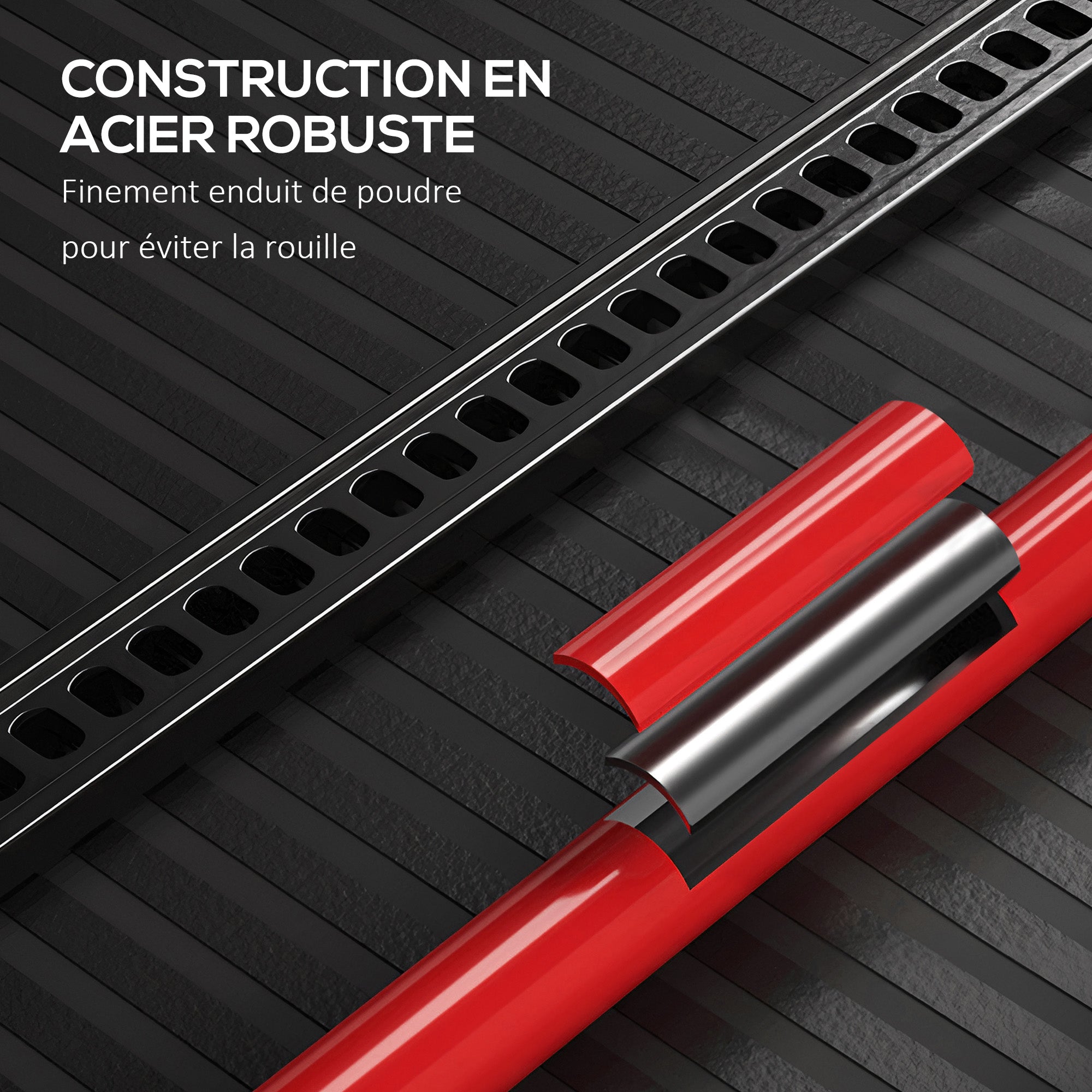 HOMCOM Autojack Héichhiew 10-105 cm Max Last 3 Tonne fir Agrarhëllef Kit, Hëfter, Stolwénn Roud