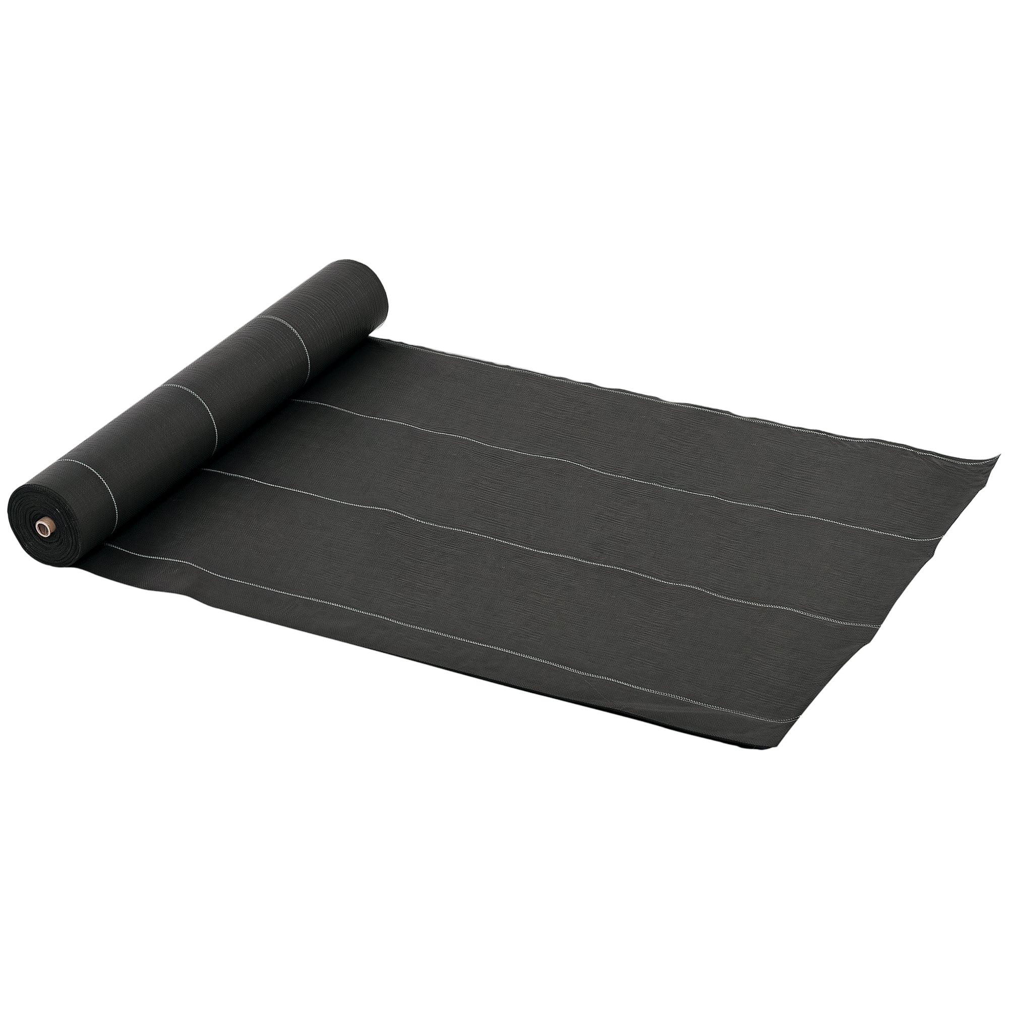 Outsunny Tkanina za Nadzor Plevela 2x50 m Odbijač Plevela Geotekstilna Mreža proti Plevelu 100 g/m² za Vrt Teraso Patio Črna