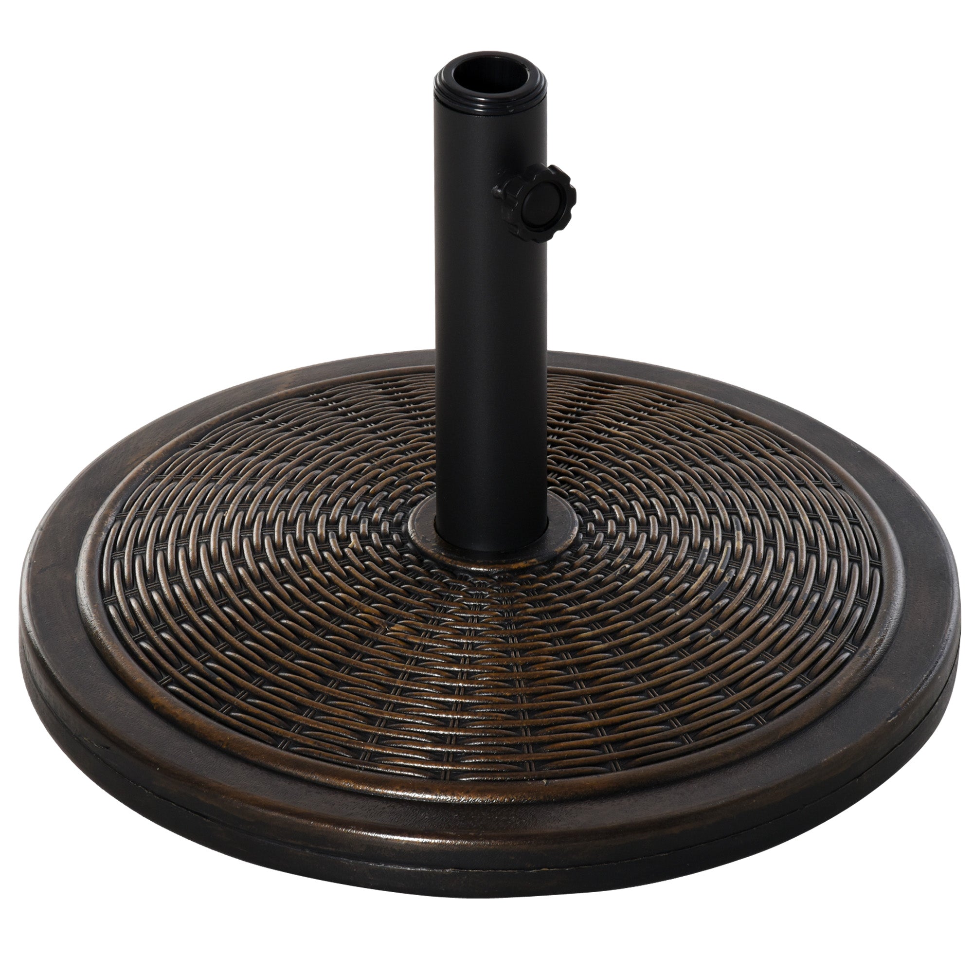 Base de Parasol Outsunny pour Jardin - Poids net de 13 kg, Support en Ciment Rétro pour Poteaux de 35 mm/38 mm/48 mm, Ø48x34 cm