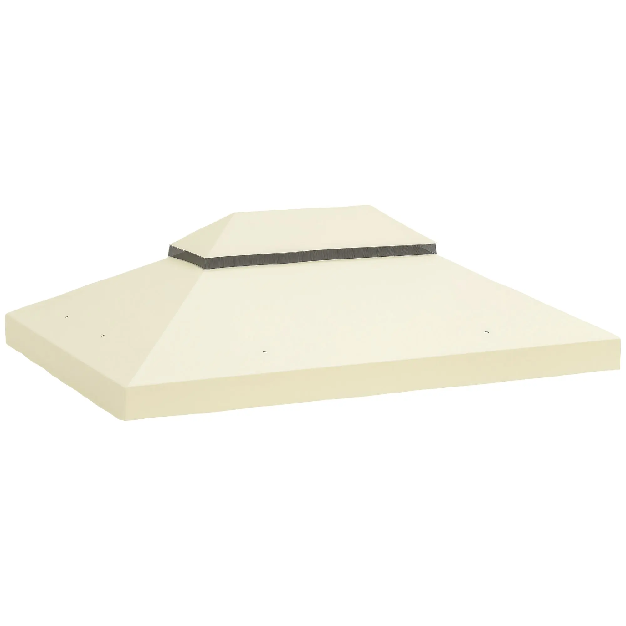 Replacement Roof for Gazebo 4x3 m Double Roof Replacement Cover with Mosquito Net UV 30+ Replacement Canopy for Pavilion Gazebo Cream