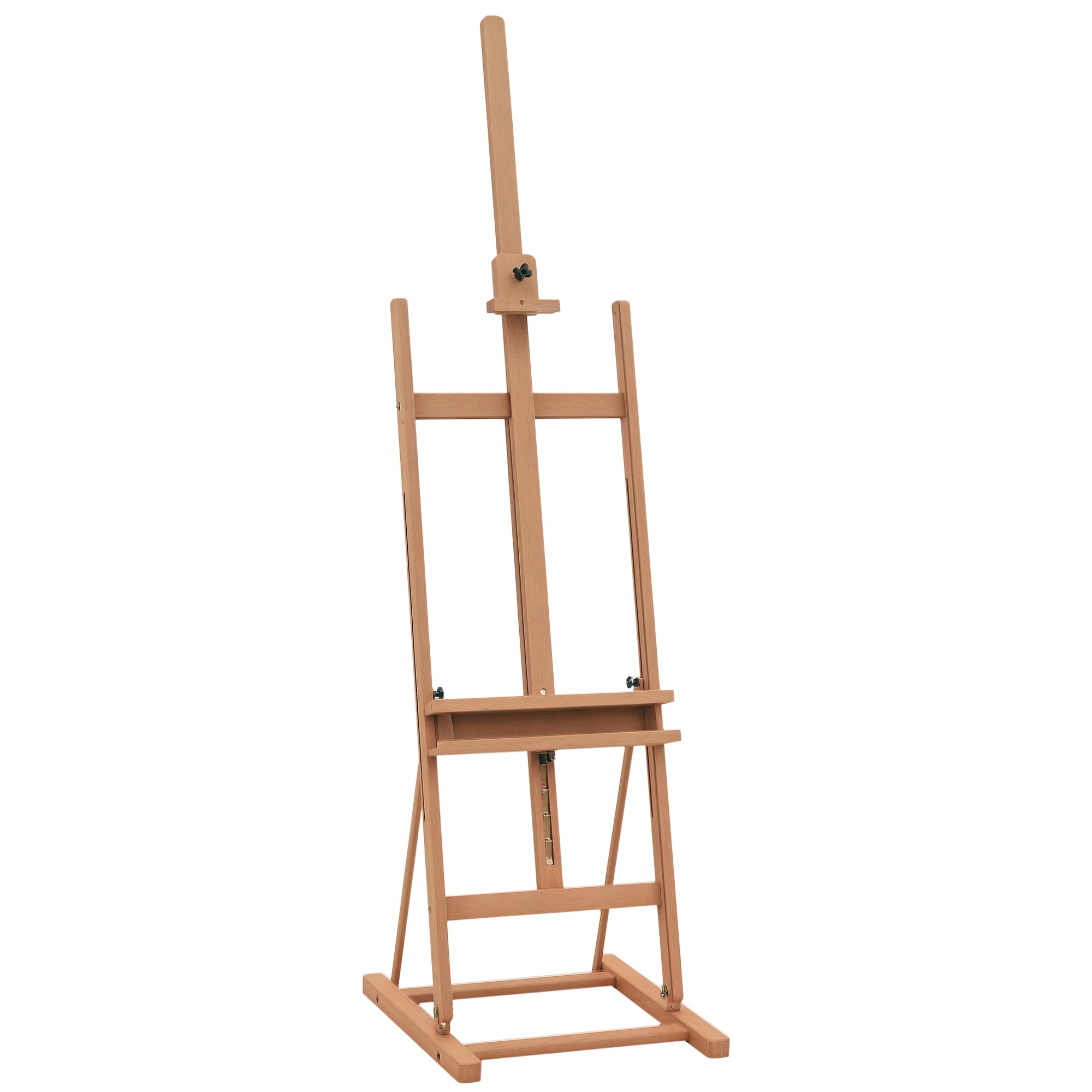 Vinsetto Auduma Studijas Easel ar Noliktavas Plauktu, Regulējams Augstums un Leņķis, Bēšs Koks, 53 x 50.5 x 171-230 cm