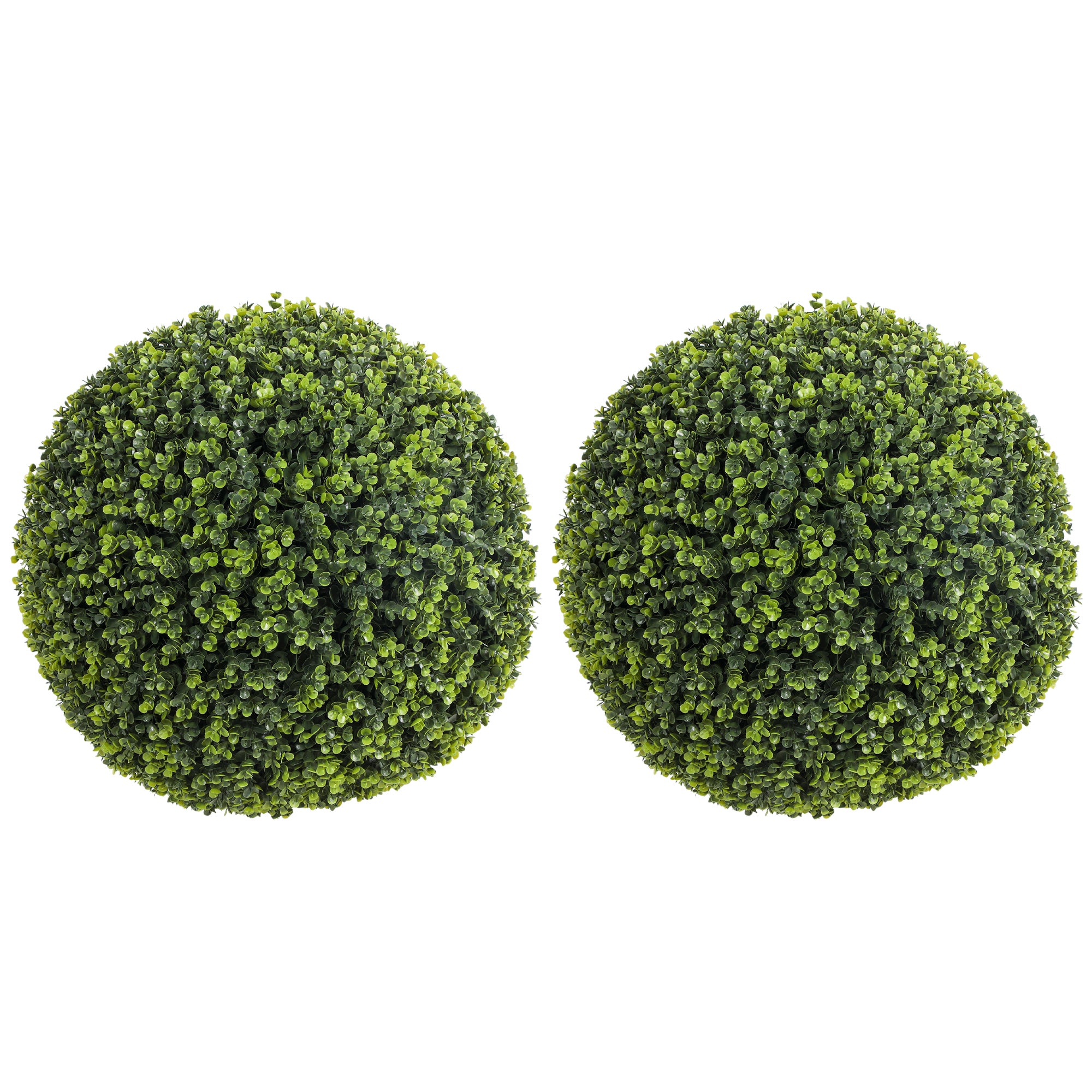 HOMCOM Set vu 2 kënschtlech Eukalyptus-Topiary-Kugelen Ø52 cm – UV-beständeg, realistesch, fir Heem & Gaart