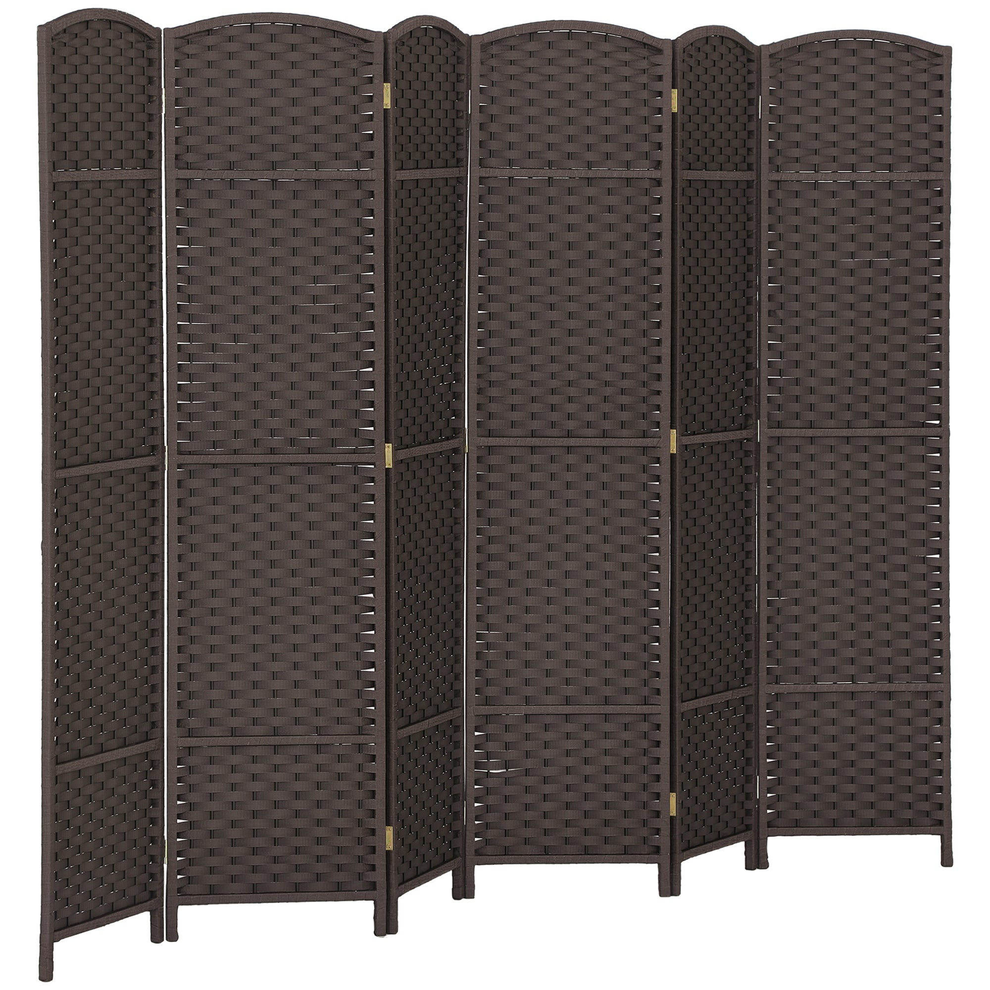 HOMCOM 6-Panel 240x170 cm Raumteiler Faltbarer Sichtschutz für Wohn- und Schlafzimmer sowie Büro in Braun