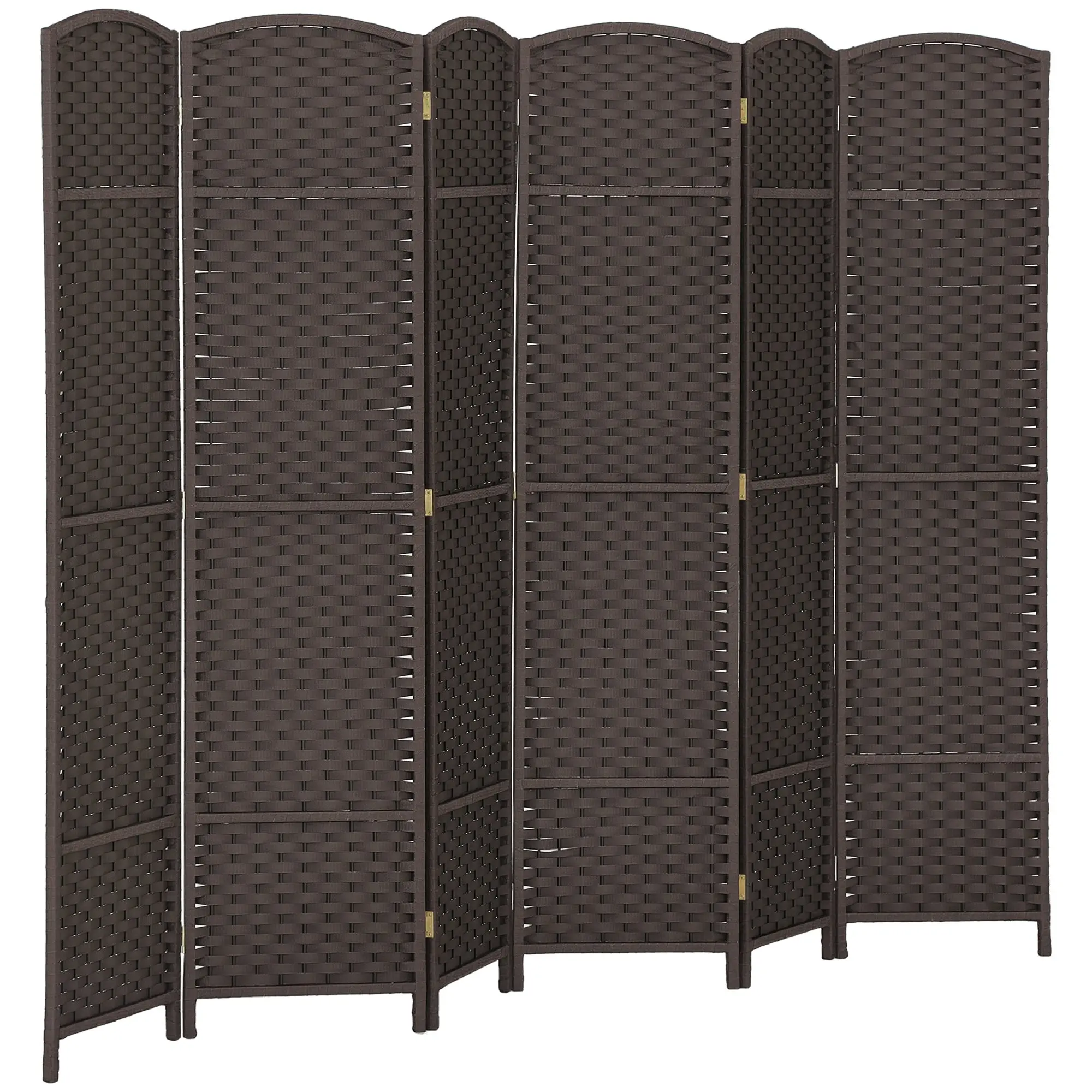 6-Panel 240x170 cm Room Divider Folding Privacy Screen for Living Room Bedroom Office Brown