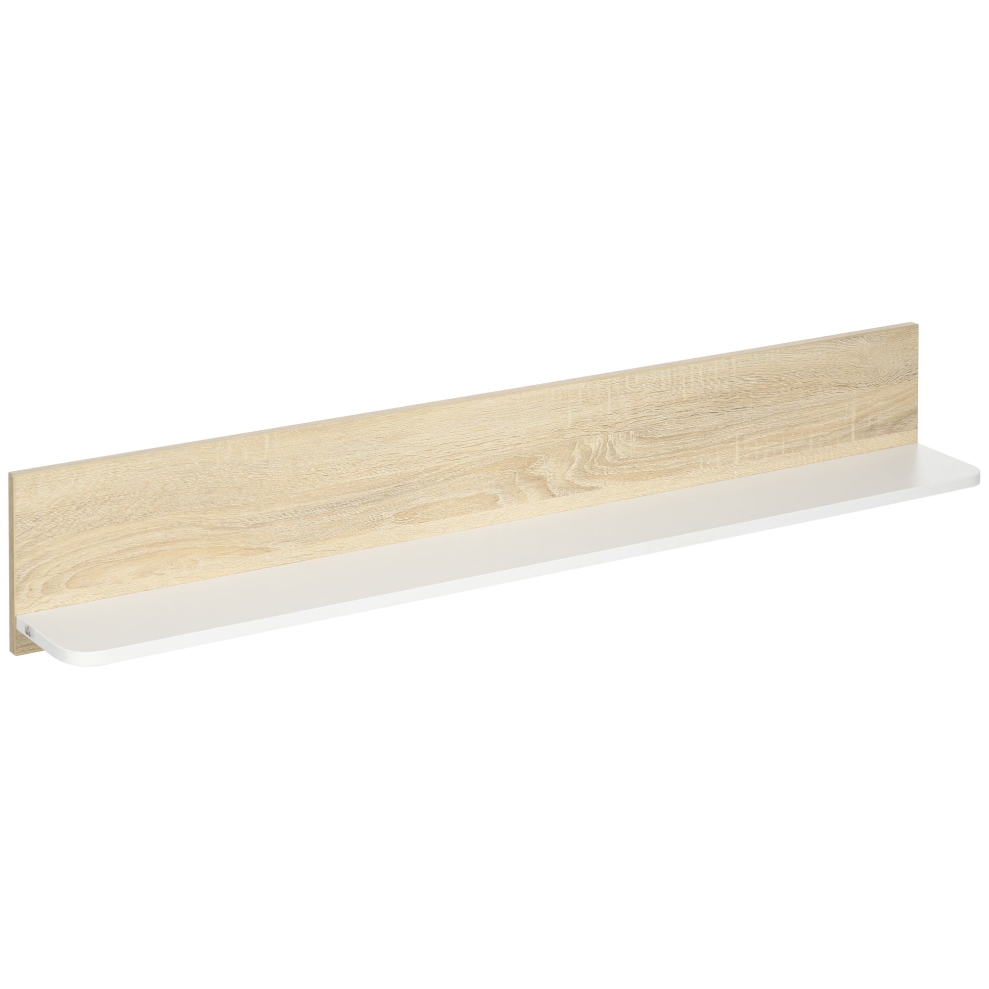 Floating Shelf Wall Mounted Wooden Wall Shelf for Living Room Bedroom Hallway Kitchen Bathroom 120x15x20 cm Oak and White