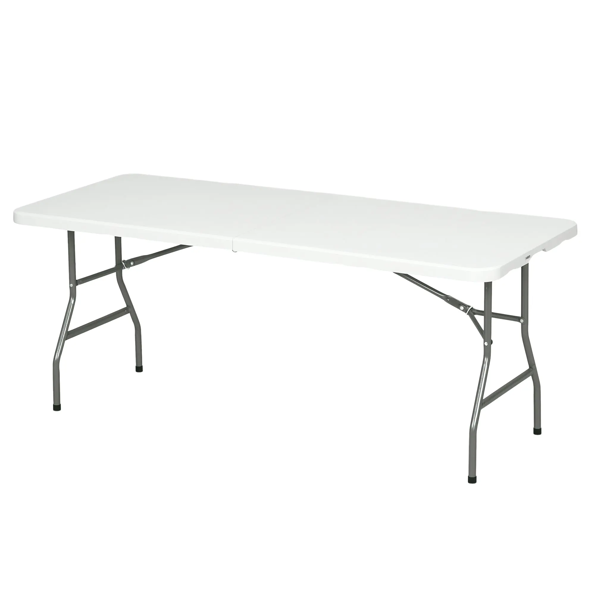 Camping Table Folding Table, Balcony Table for 6 People, Buffet Table for Garden, Holds up to 100 kg, HDPE, White, 180 x 75 x 73 cm