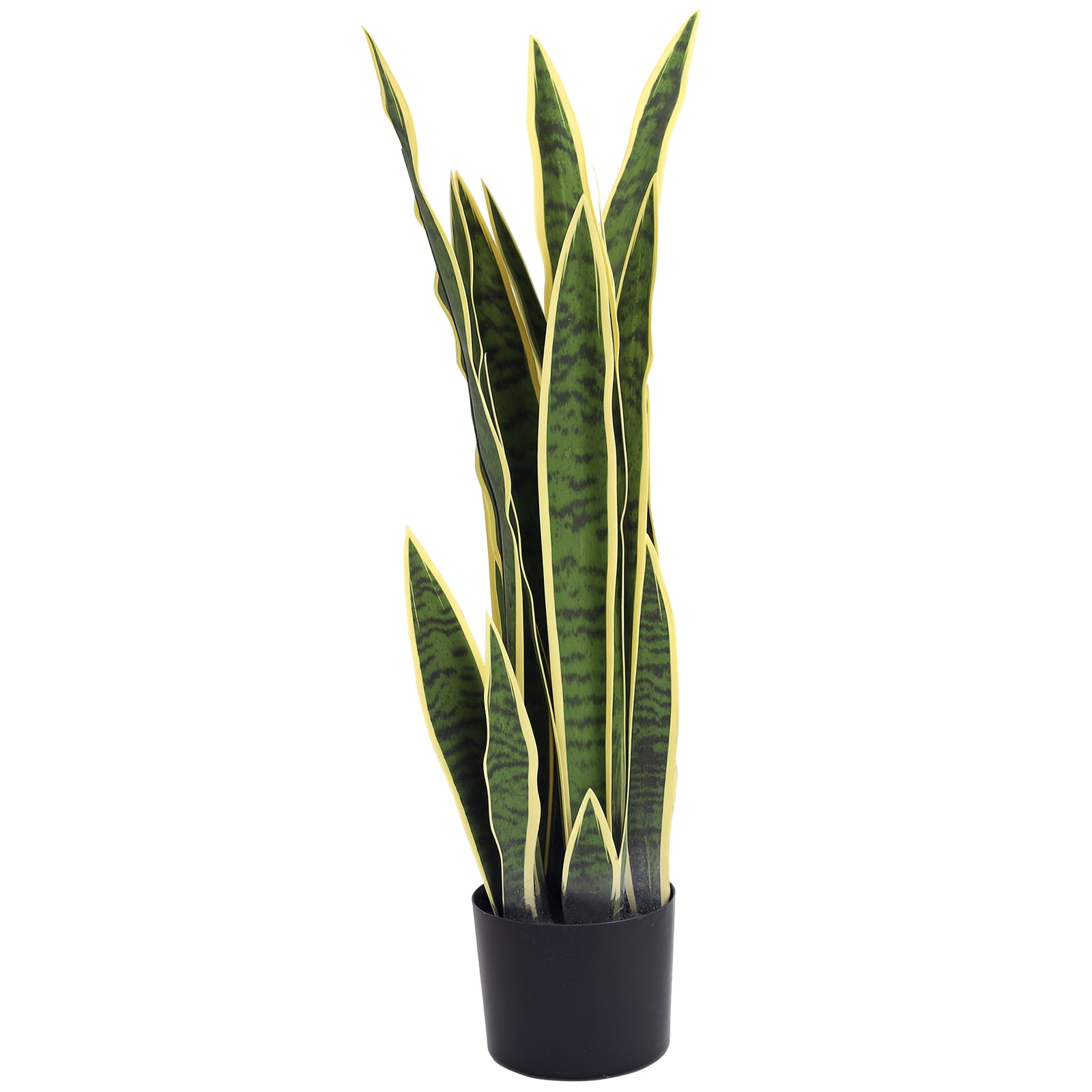 Artificial Sansevieria in Pot, Indoor and Outdoor Plant with 21 Leaves (?15cm x 77cm)