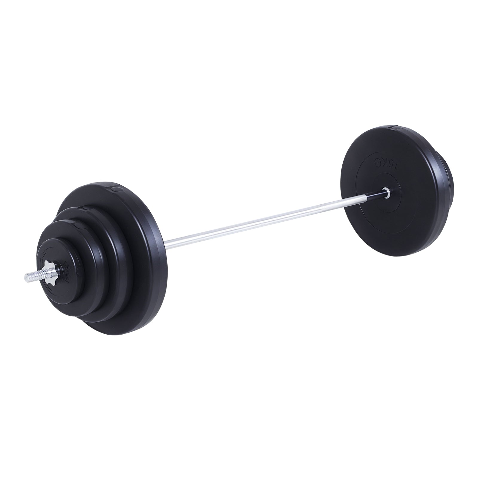 HOMCOM Σετ Μπαρ Βάρους 70 kg με Ρυθμιζόμενα Αλτήρες και 8 Δίσκους 1.5kg 5kg 10kg 15kg για Γυμναστική στο Σπίτι 170x40.5x40.5 cm