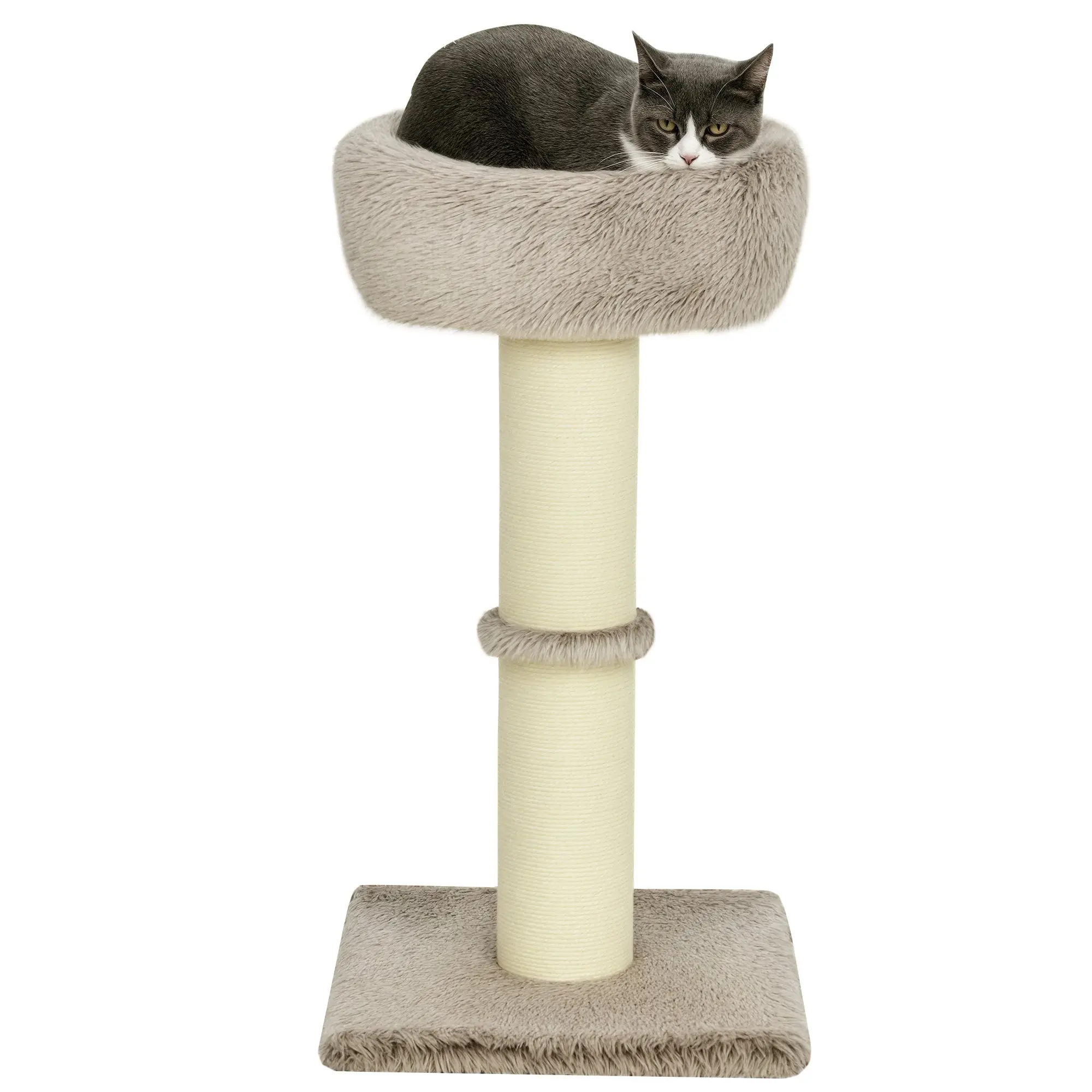 Cat Tree 87 cm High Cat Tower with Bed, Thick Pole, Cat Scratching Post with Sisal Scratching Columns, for Cats Up to 6 kg, Indoor, Brown