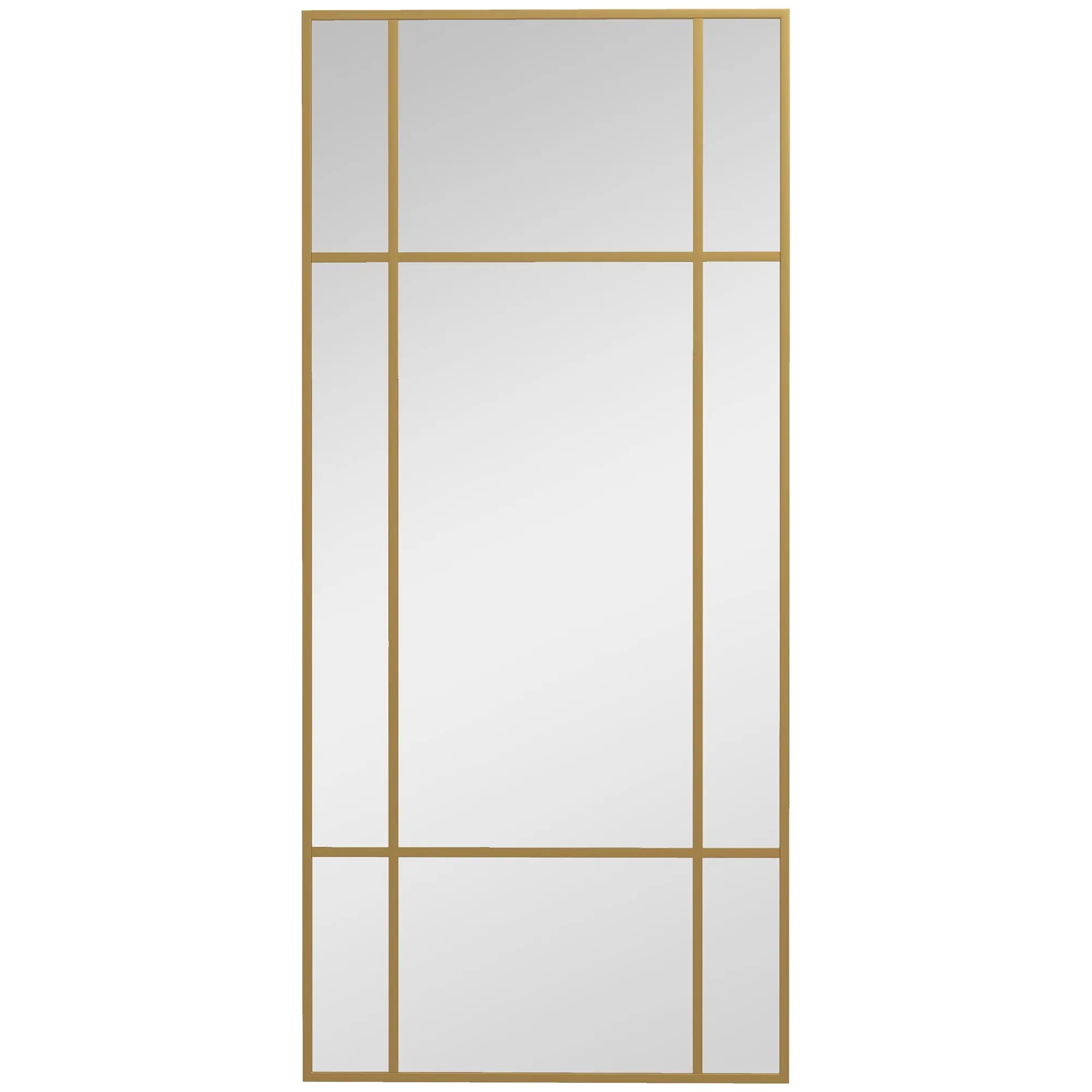 Wall Mirror 110 x 50 cm Decorative Mirror with Metal Frame, Rectangular Mirror for Bedroom, Bathroom Gold