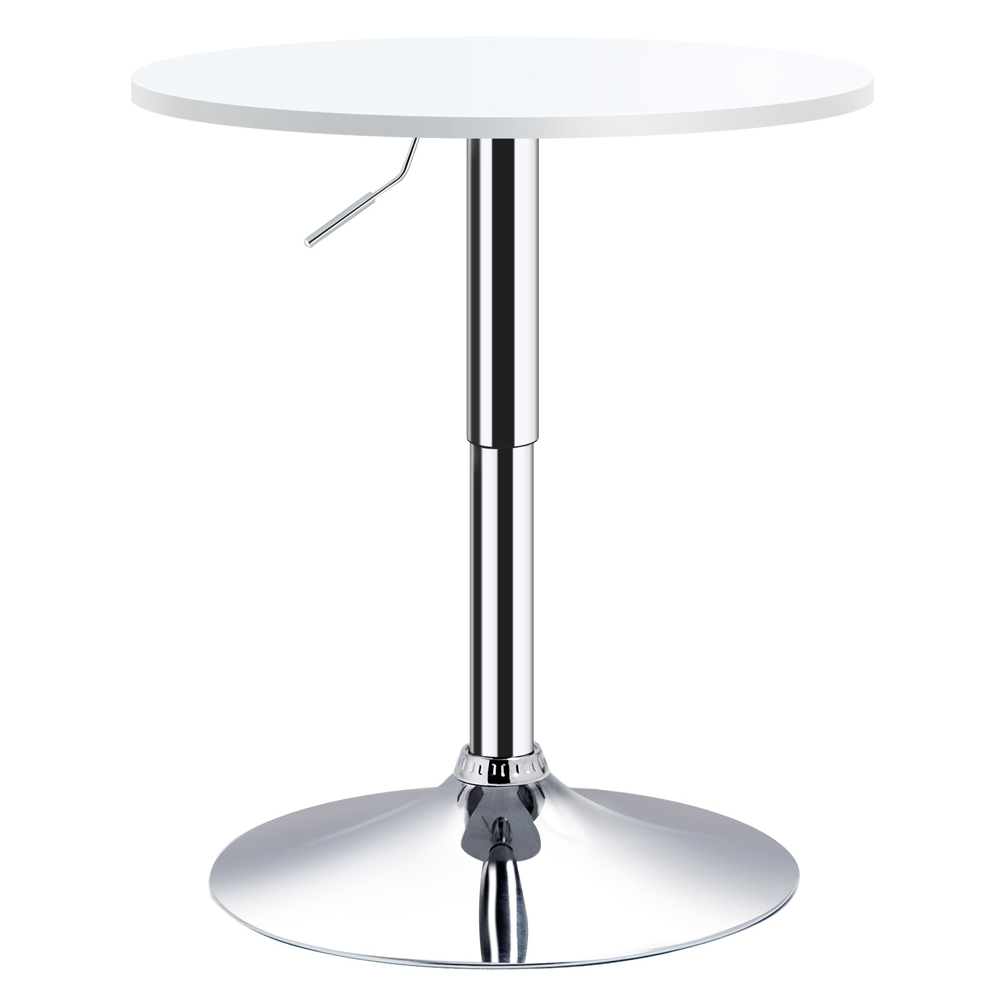 HOMCOM Höhenverstellbarer Bartisch mit runder rutschfester Basis für Küche und Esszimmer Ø60x69-93 cm Weiß